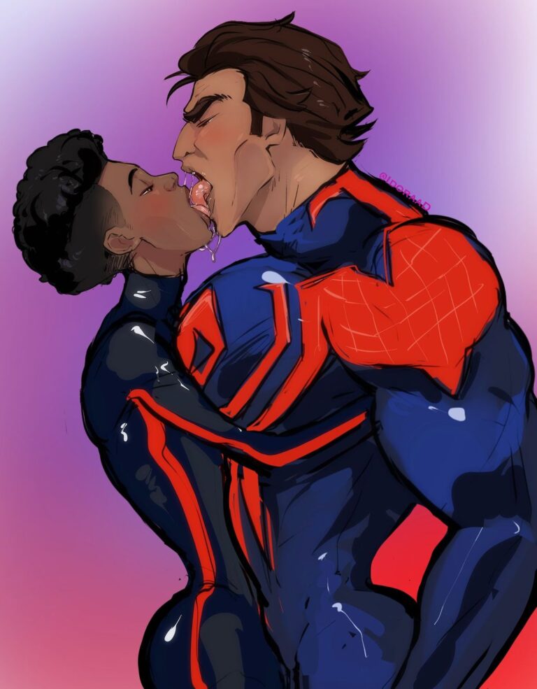 Spider Man And Miles Morales Gay Dark Skin Muscle Muscular Superhero