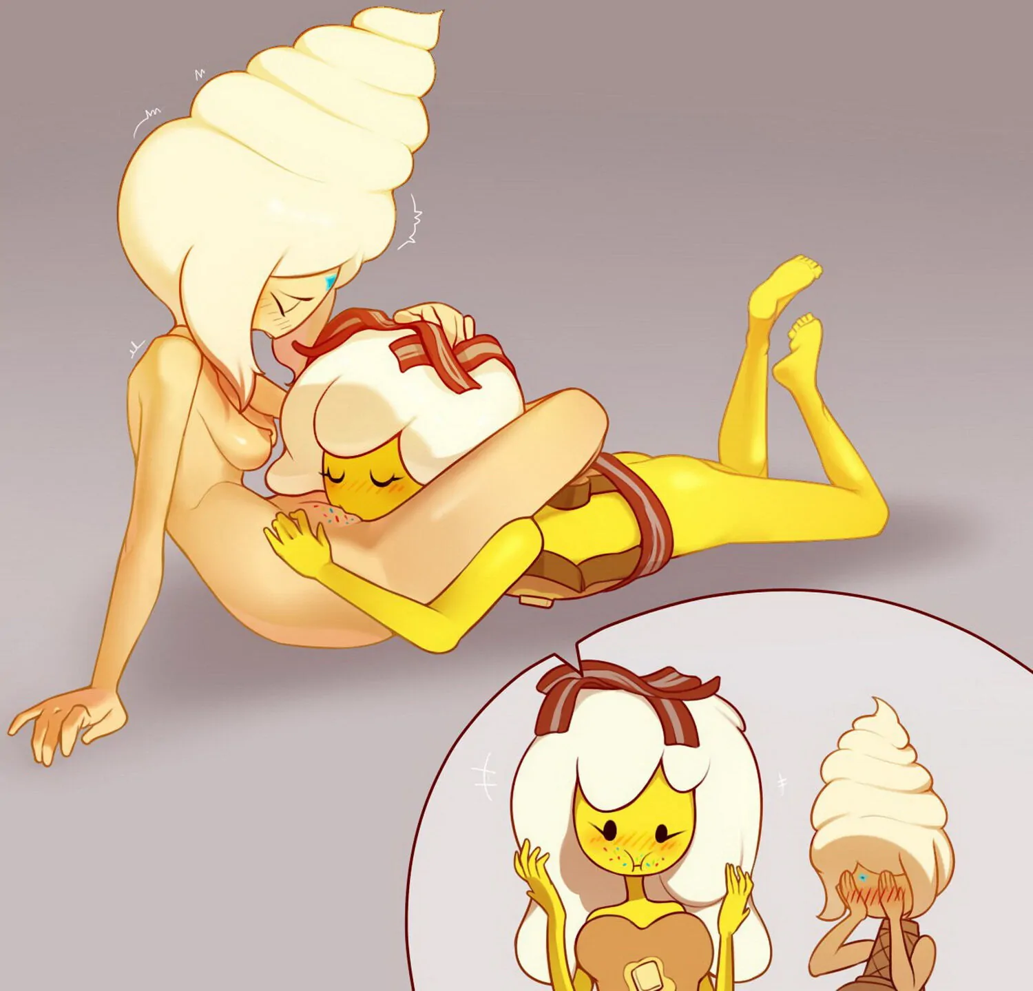 Breakfast Princess and Frozen Yogurt Princess Yuri Nude Orgasm