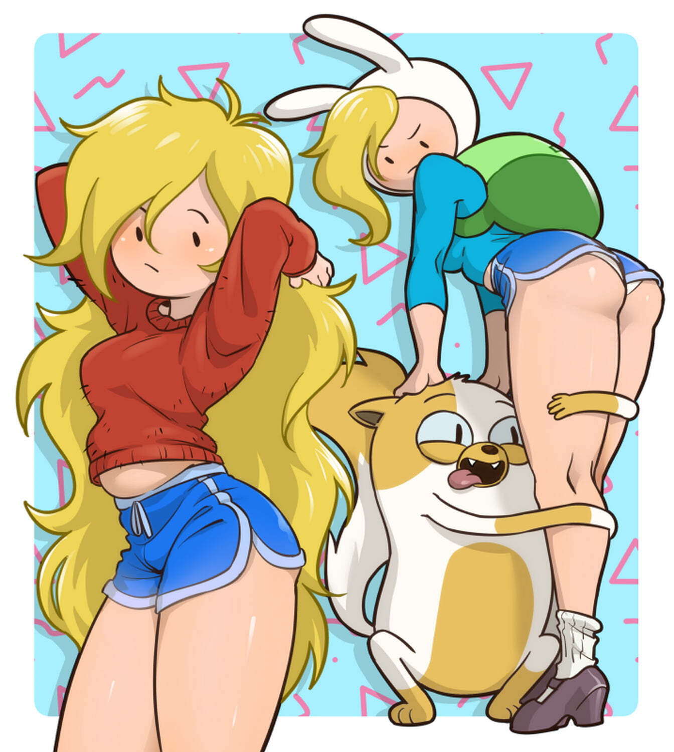 Human Cake Adventure Time Lesbian Porn - Cake The Cat and Fionna The Human Girl Blonde Thicc > Your Cartoon Porn