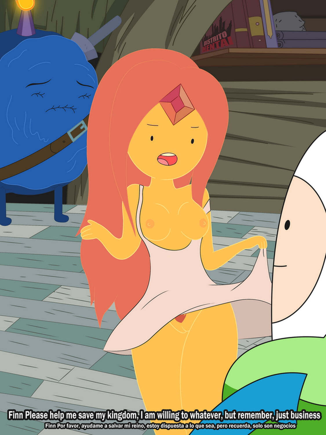 Finn The Human and Flame Princess Pubic Hair Tits Pussy Nipples