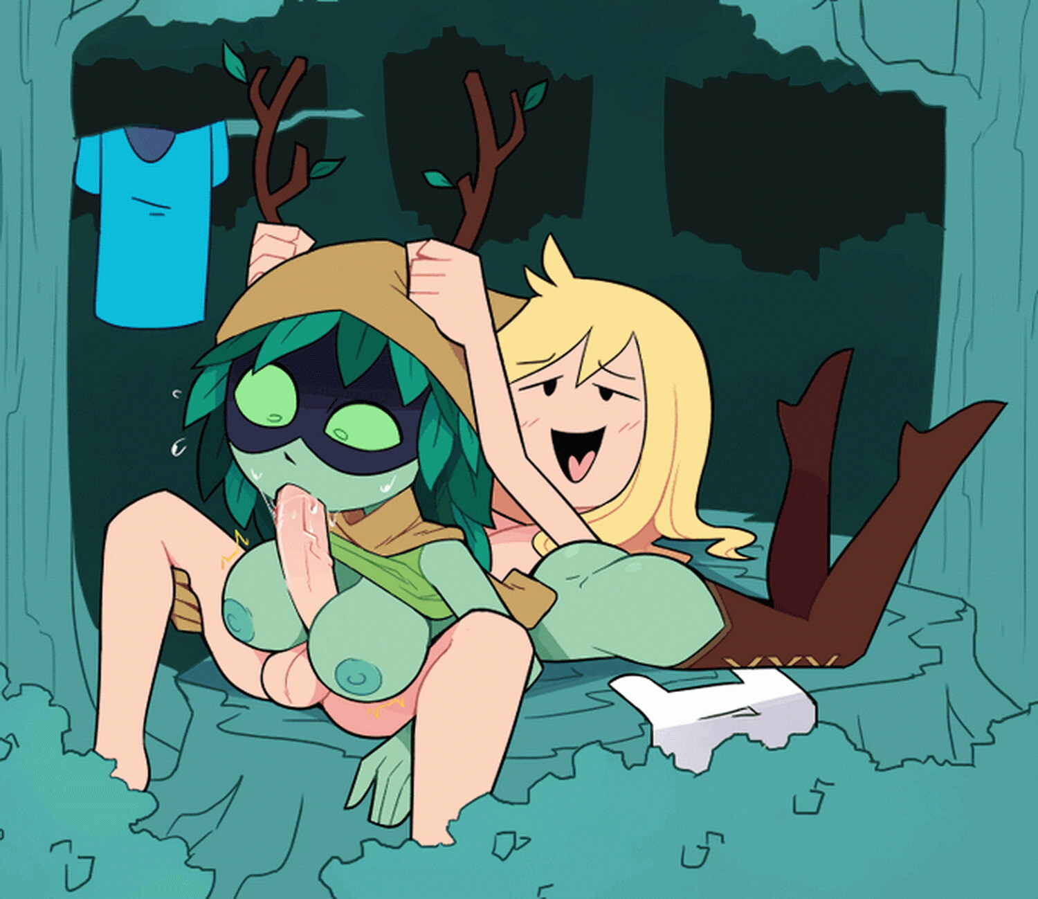 Finn The Human and Huntress Wizard Oral No Panties Cum In Mouth Cum