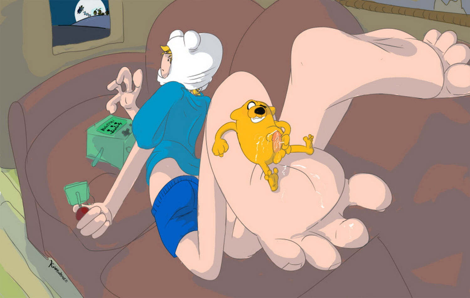 Finn The Human and Jake The Dog Feet Penis