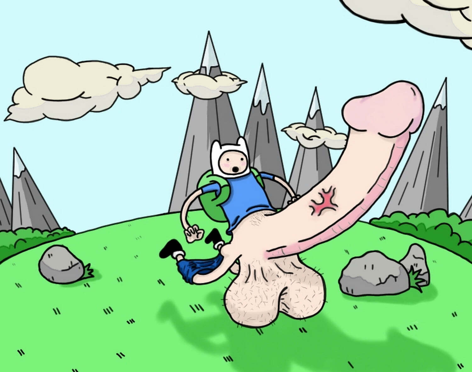 Finn The Human Solo Pubic Hair Penis Hairy Balls Gigantic Penis