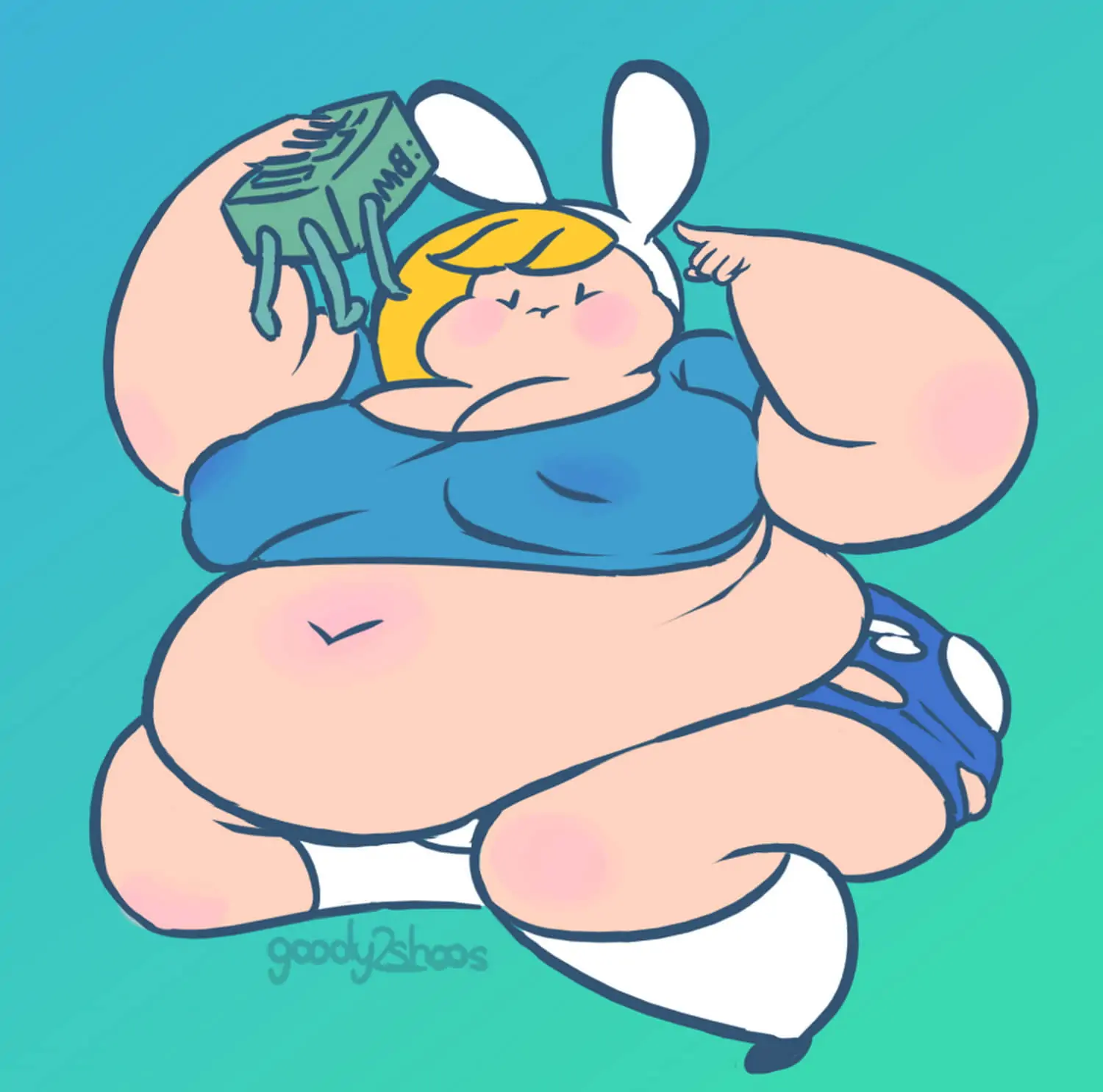 Fionna The Human Girl and Bmo Nipples Female Only