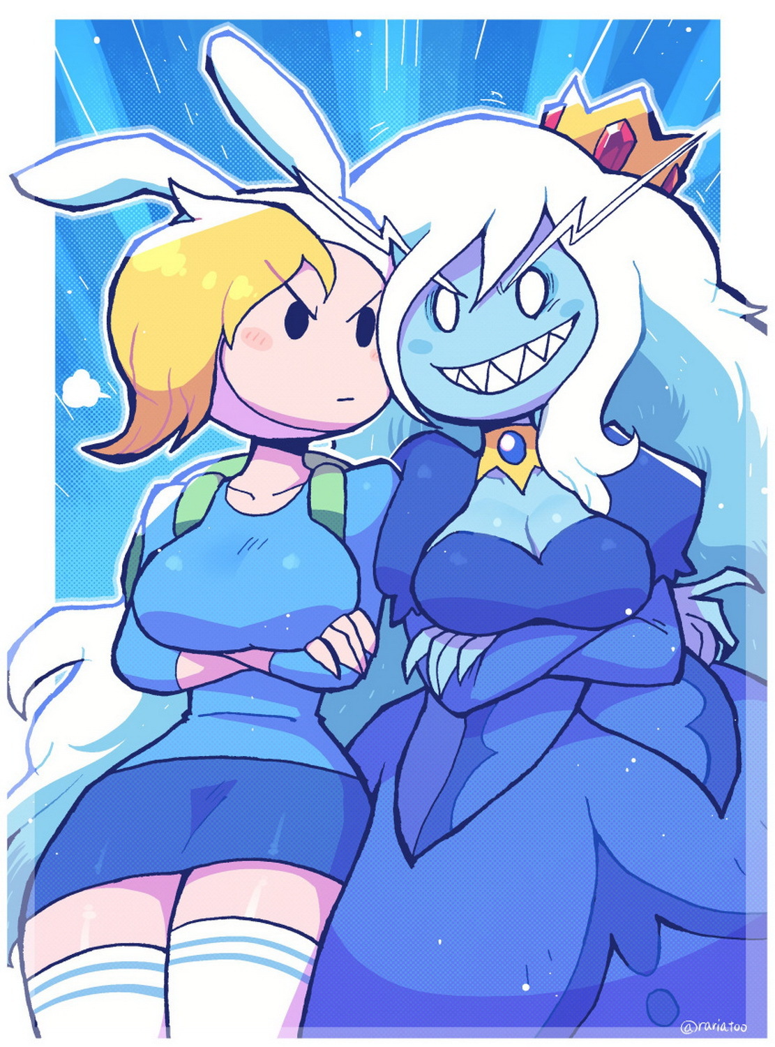 Fionna The Human Girl and Ice Queen Big Breast Blonde