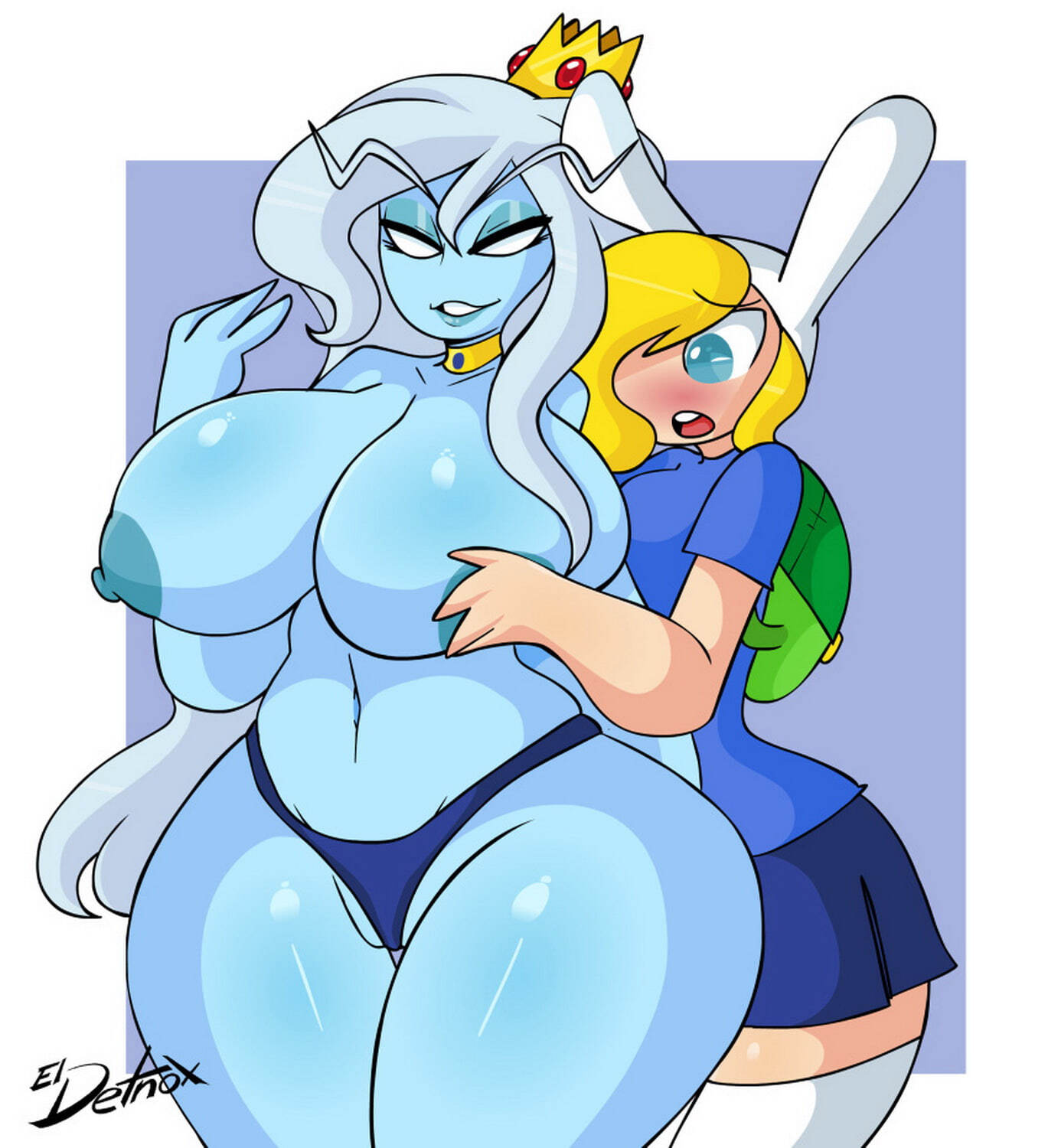 Fionna The Human Girl and Ice Queen Big Breast Female Only Panties