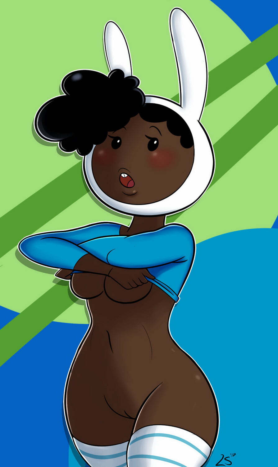 Fionna The Human Girl Big Breast Dark Skinned Female Stockings