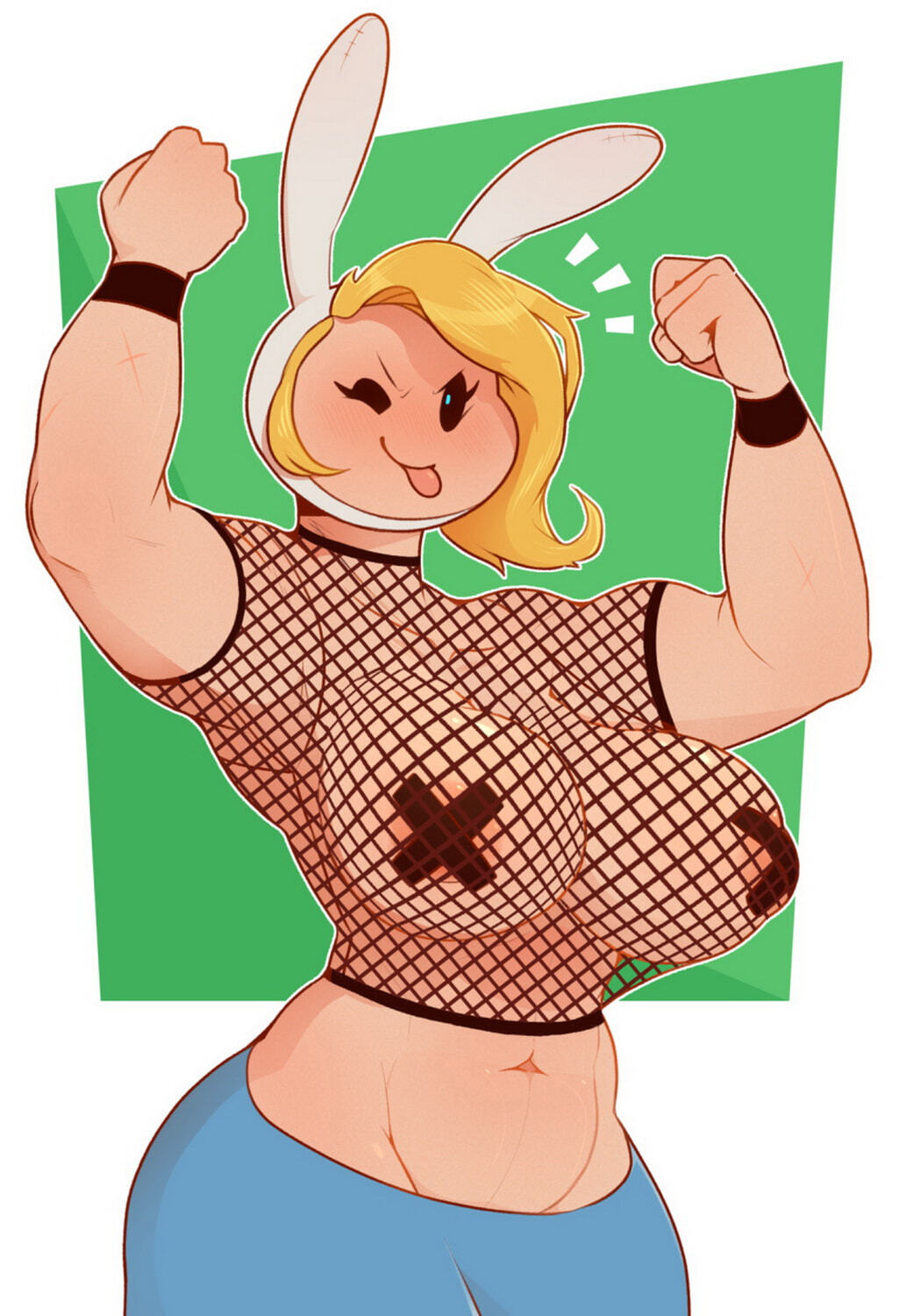 Fionna The Human Girl Female Only Big Breast Muscular Female Solo