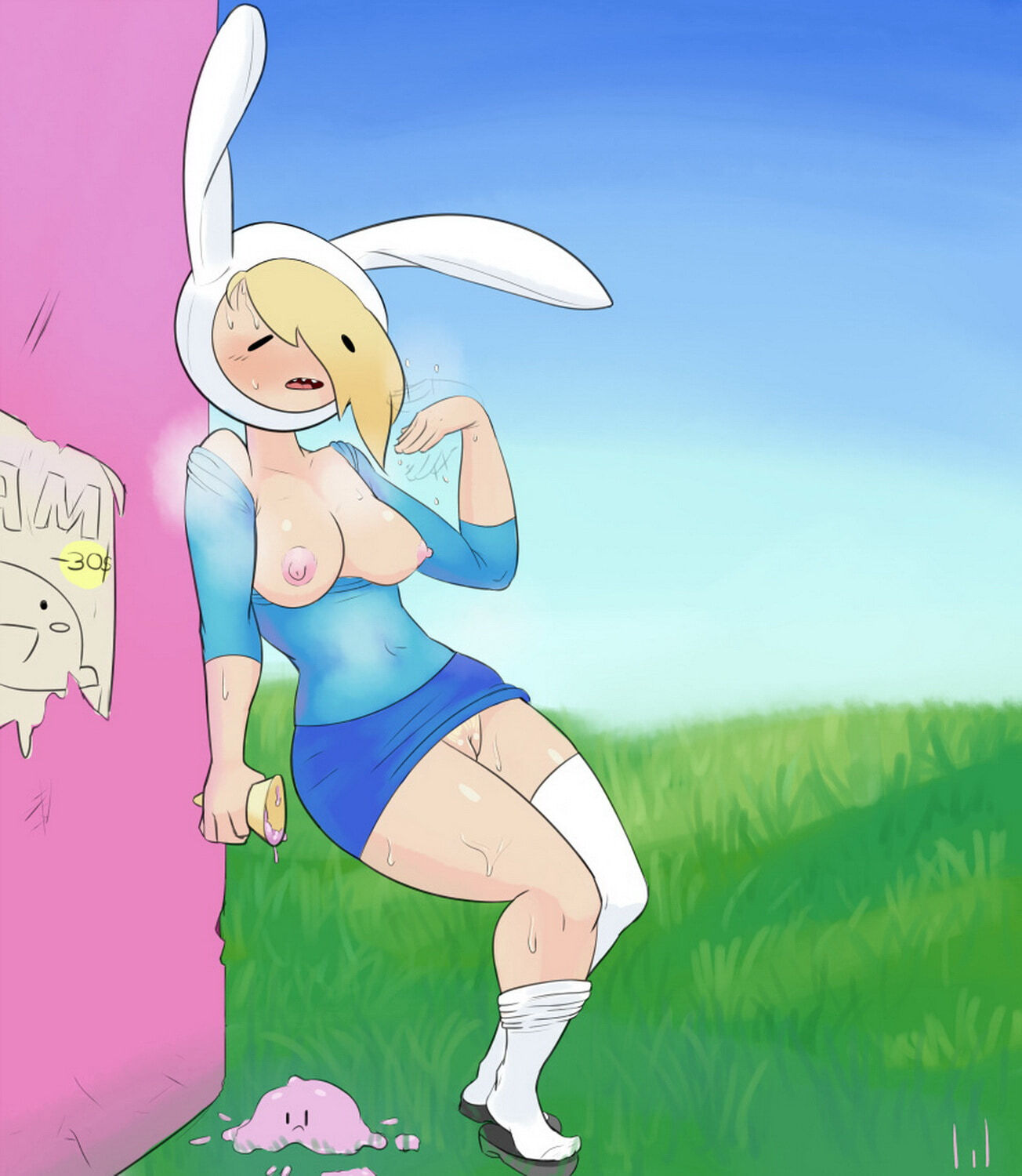 Fionna The Human Girl Pubic Hair Upskirt No Panties Nipples Tits