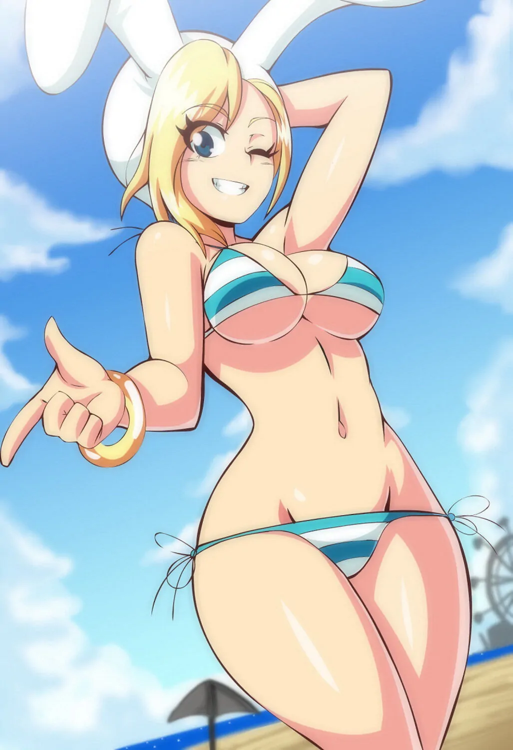 Fionna The Human Girl Swimsuit Blonde Solo Female Only