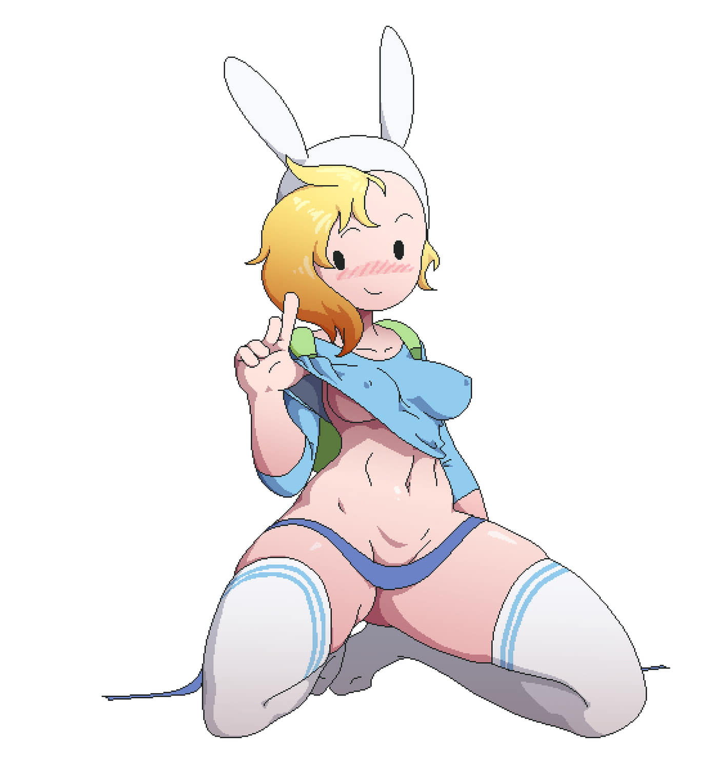 Fionna The Human Girl Tits Blonde Nipples Stockings