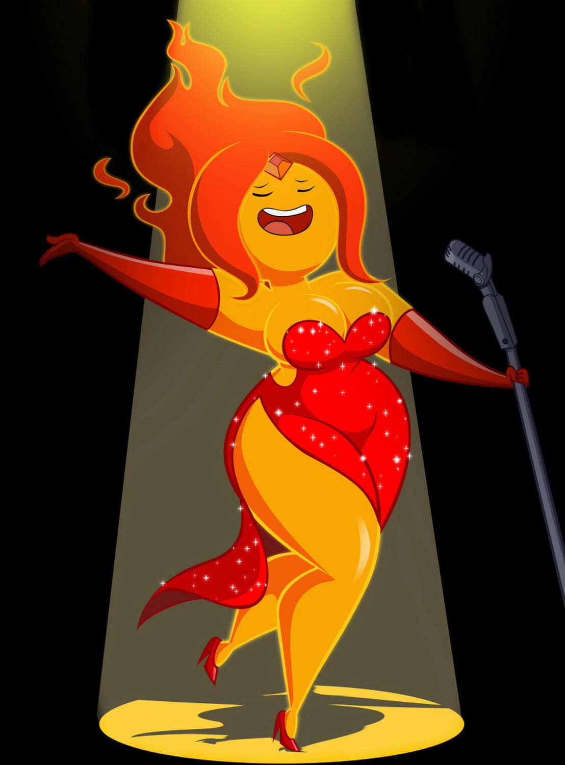 Flame Princess Busty Princess Female Only Curvy Big Breast