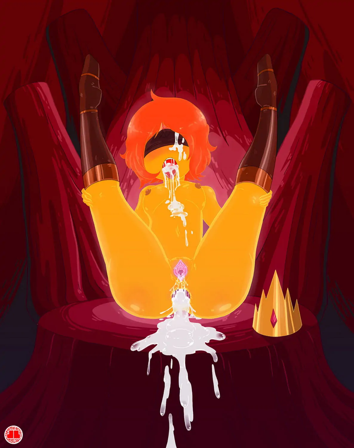 Flame Princess Cumshot Legs Up Cum In Mouth Nude Solo Cum On Body