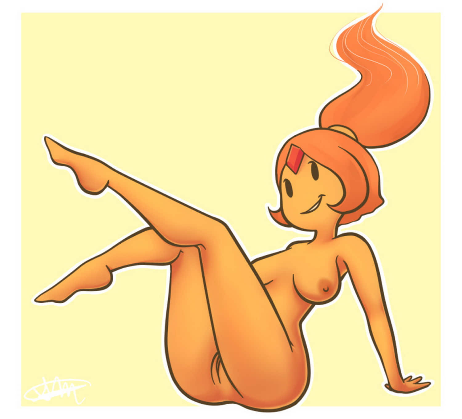 Flame Princess Nude Solo Legs Up Pussy Nipples Tits