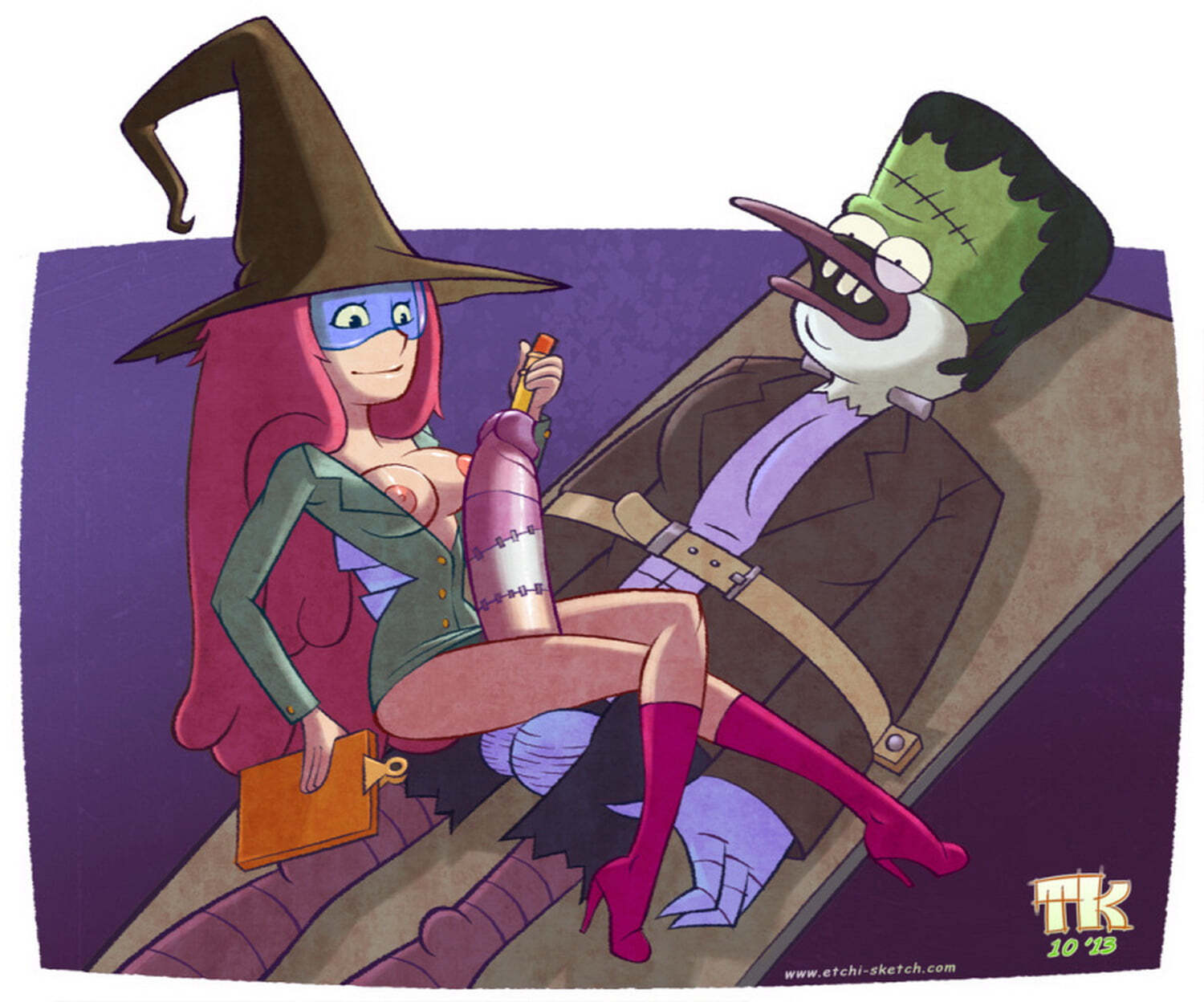 Frankenstein’S Monster and Princess Bubblegum Femdom Long Legs Tits