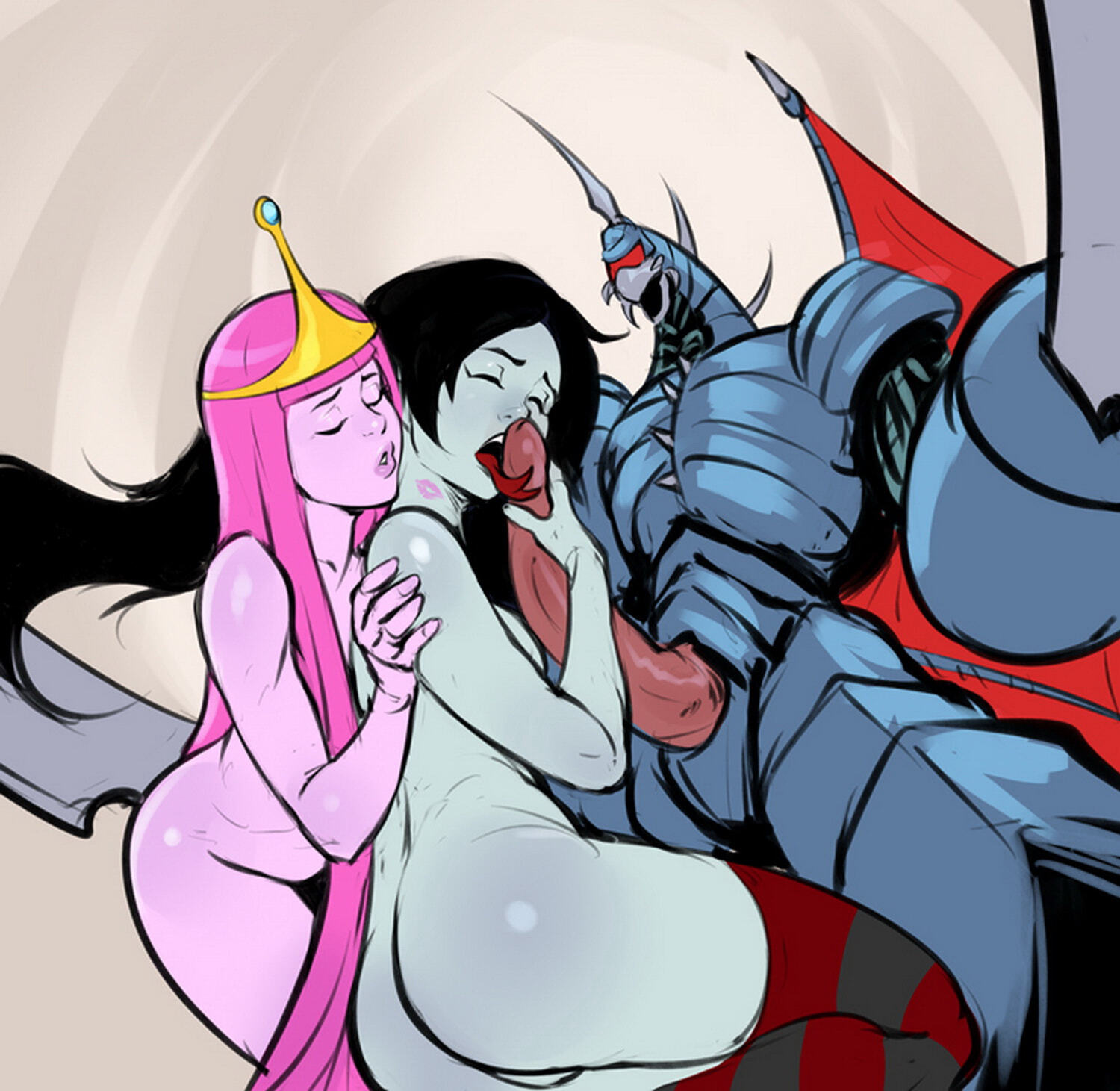 Gigan and Marceline Oral Tits Sex Threesome Penis Alien Long Penis