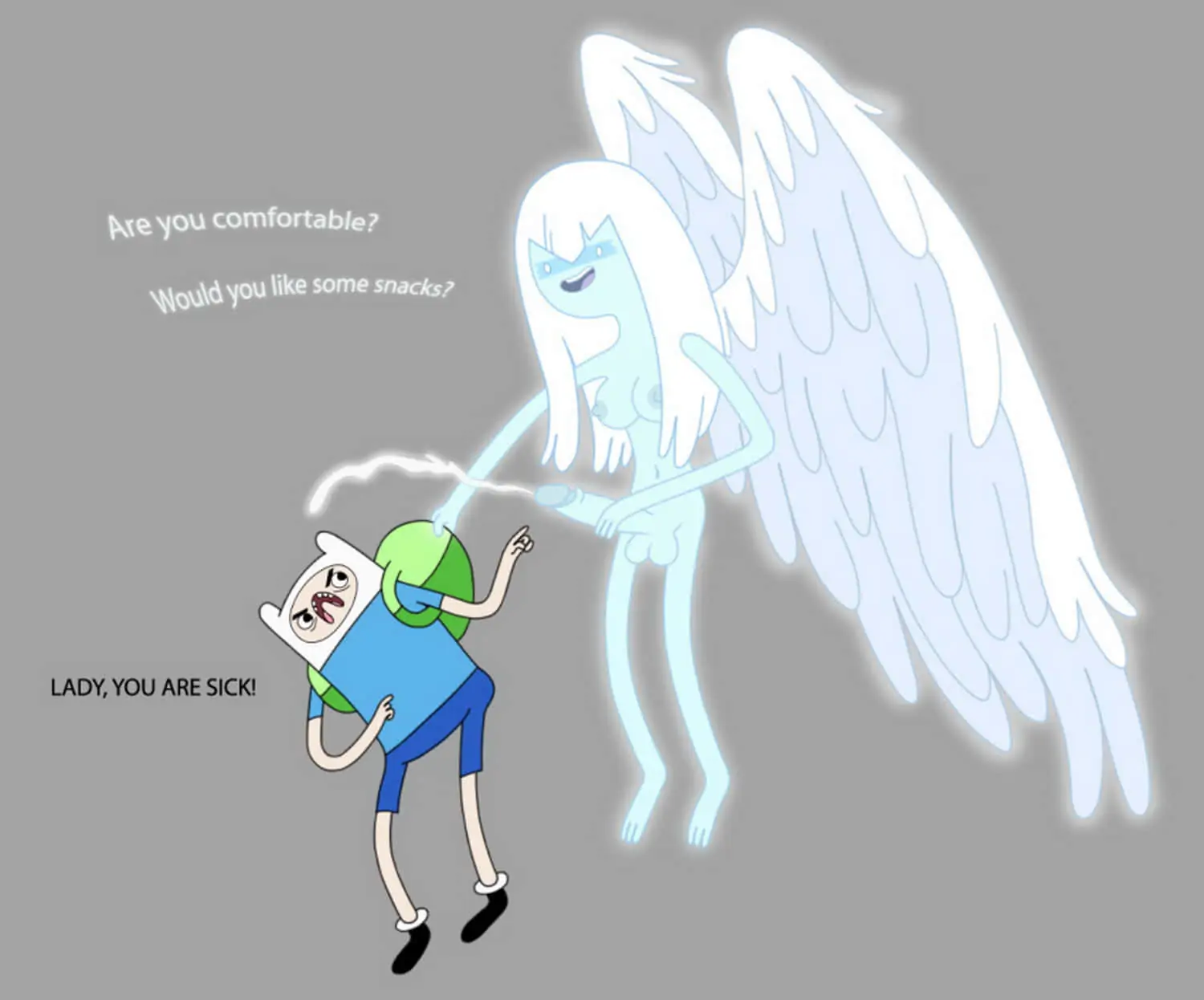 Guardian Angel (Adventure Time) and Finn The Human Erect Nipples