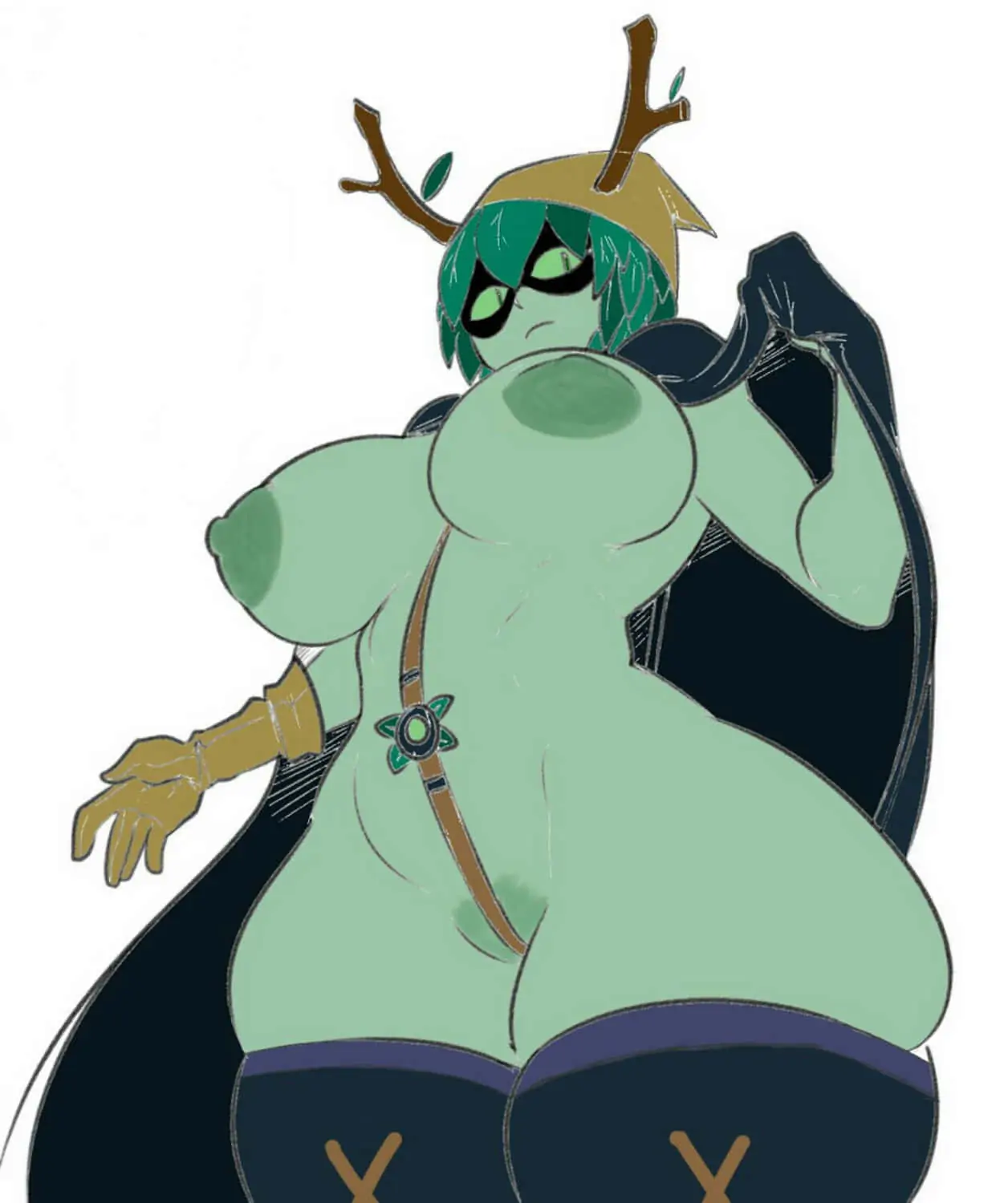Huntress Wizard Tits Female Only Solo Curvy