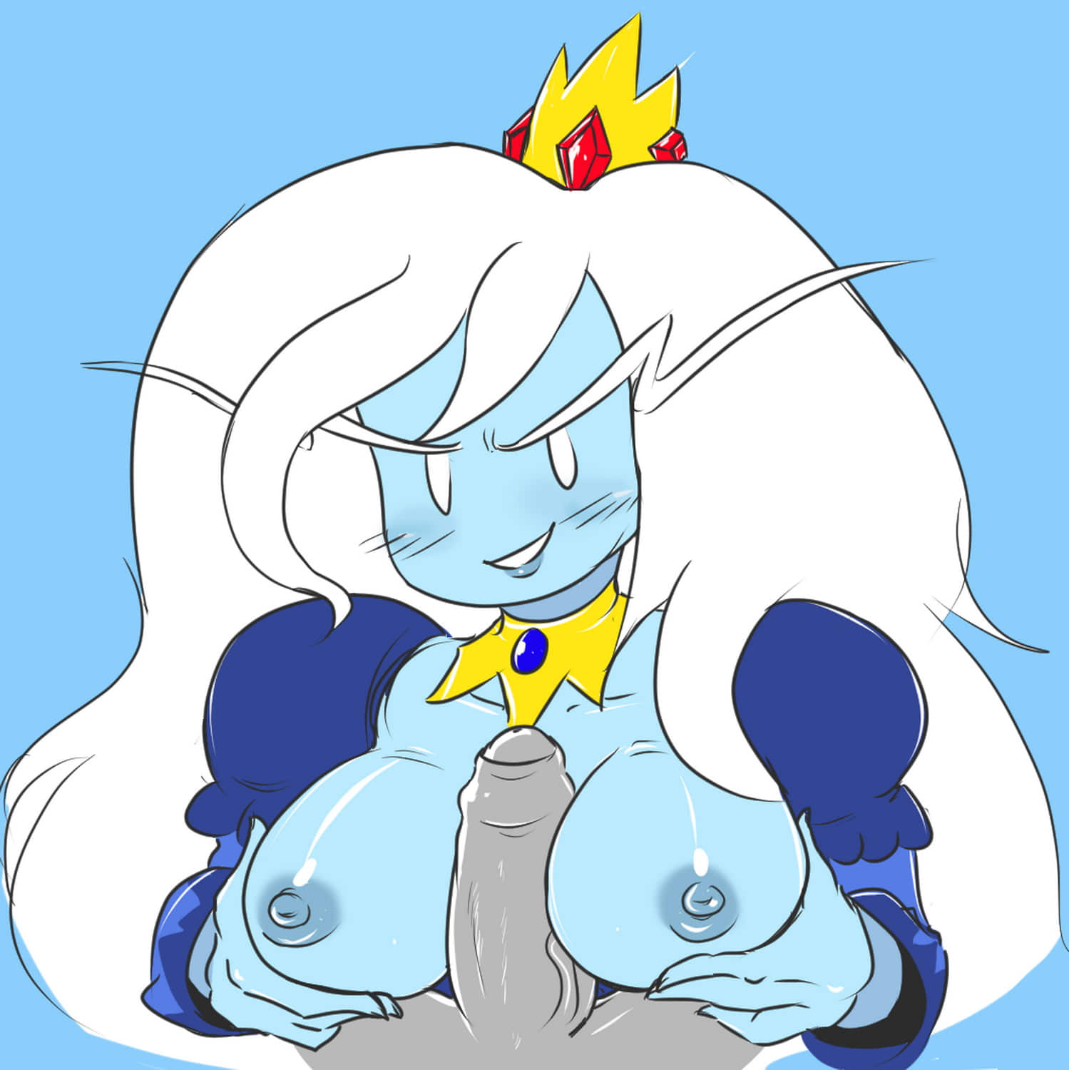 Ice Queen and Anon Veiny Penis Tits Nipples Penis