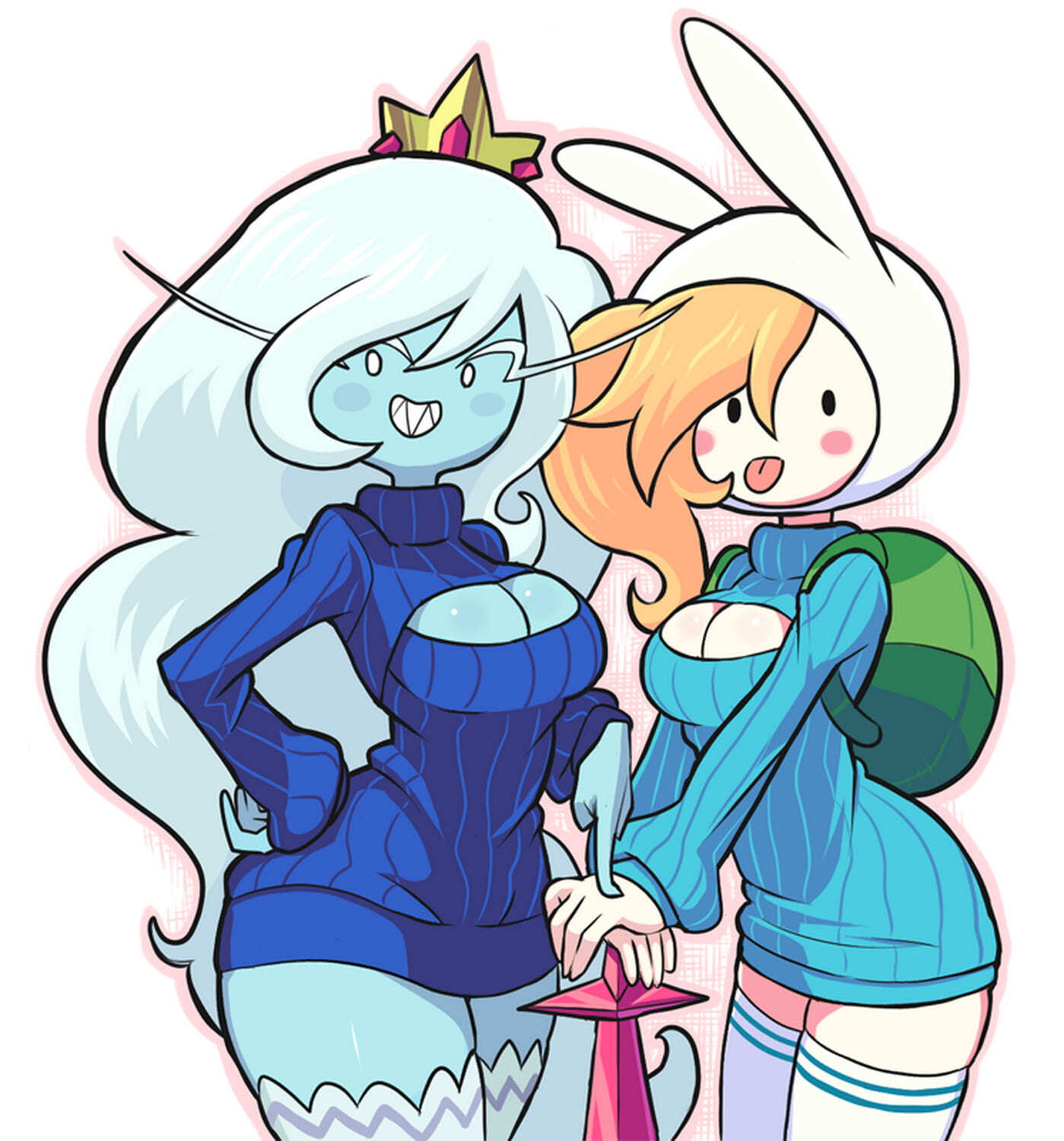 Ice Queen and Fionna The Human Girl Female Only