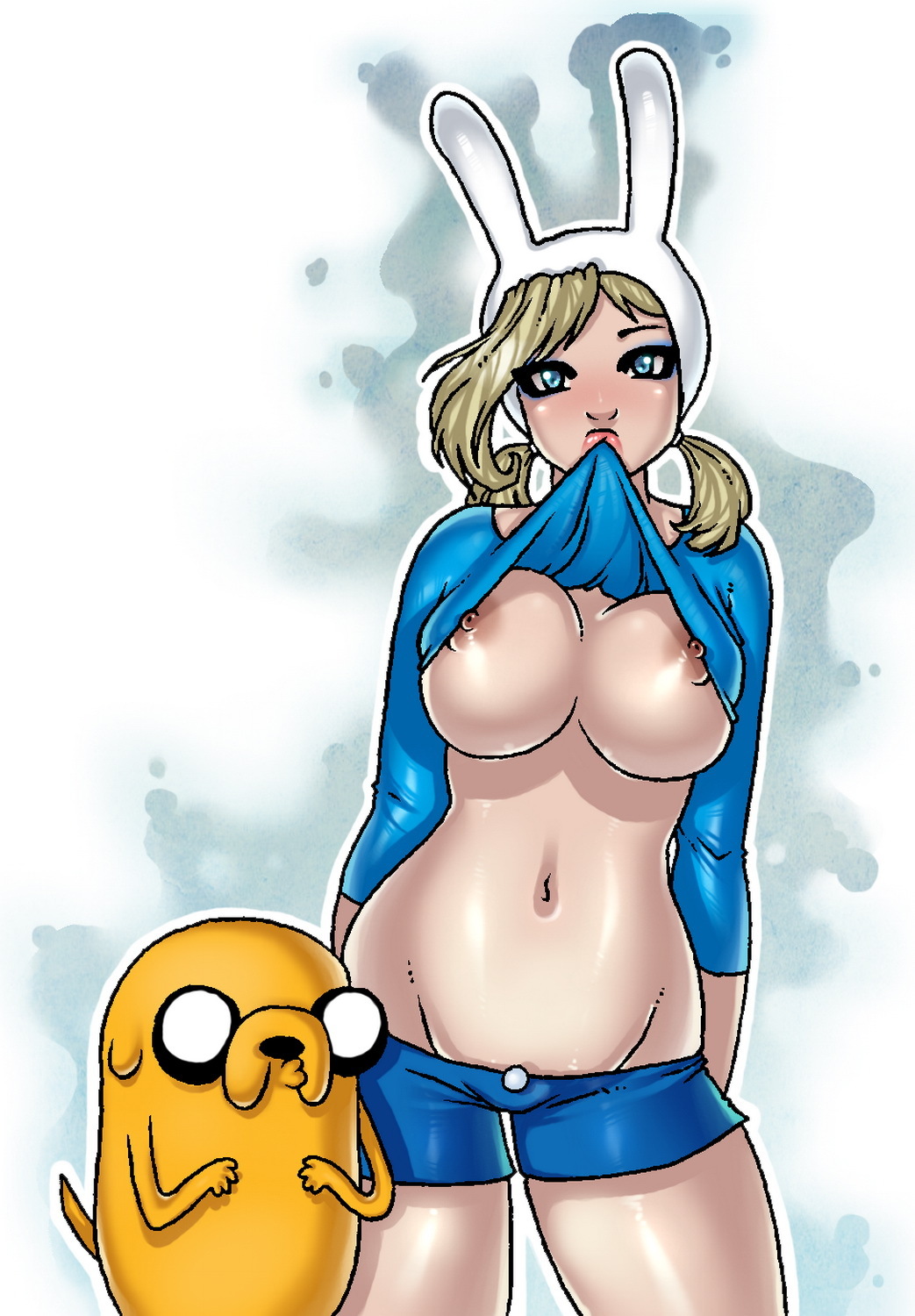 Jake The Dog and Fionna The Human Girl Blonde Busty Tits Nipples