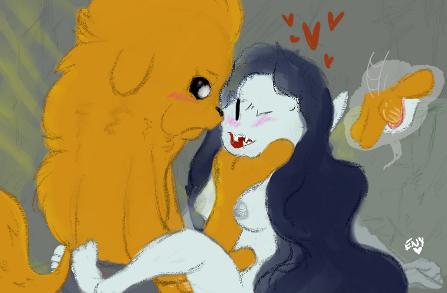 Jake The Dog and Marceline Abadeer Tits Nipples Finger Fucking Nude