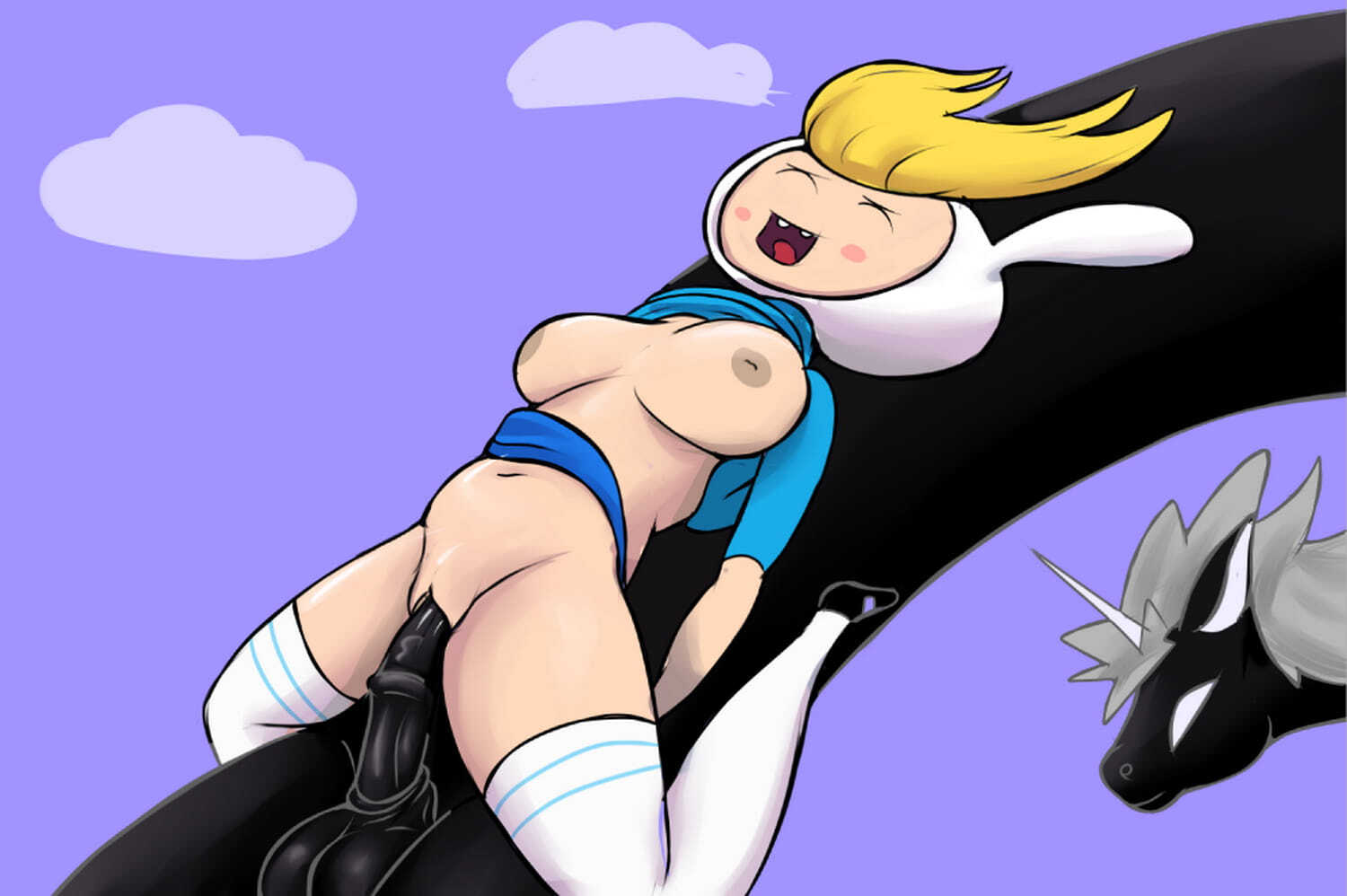 Lord Monochromicorn and Fionna The Human Girl Blonde Penetration