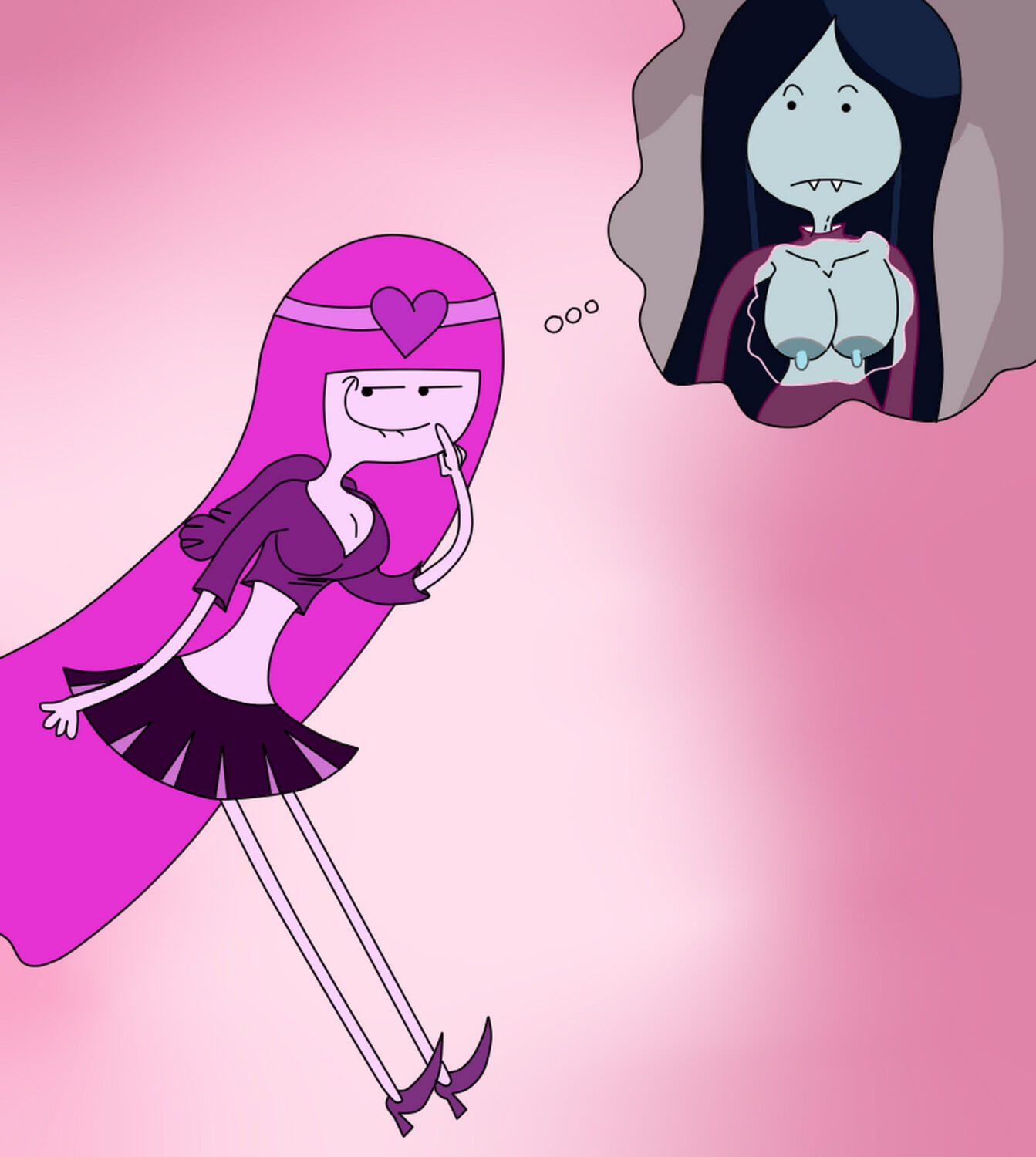 Marceline and Princess Bubblegum Nipples Tits Erect Nipples