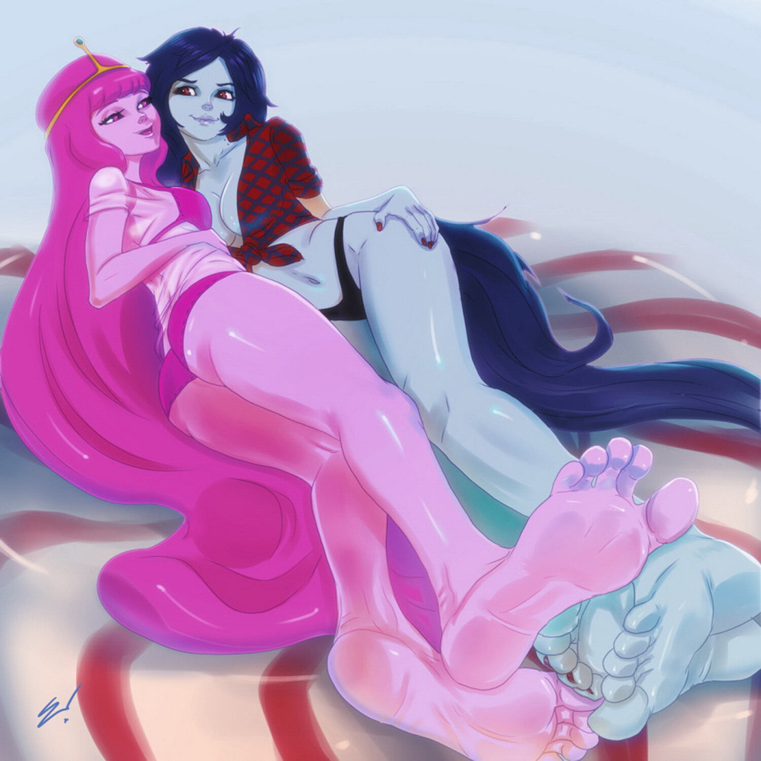 Marceline and Princess Bubblegum Panties Tits Feet