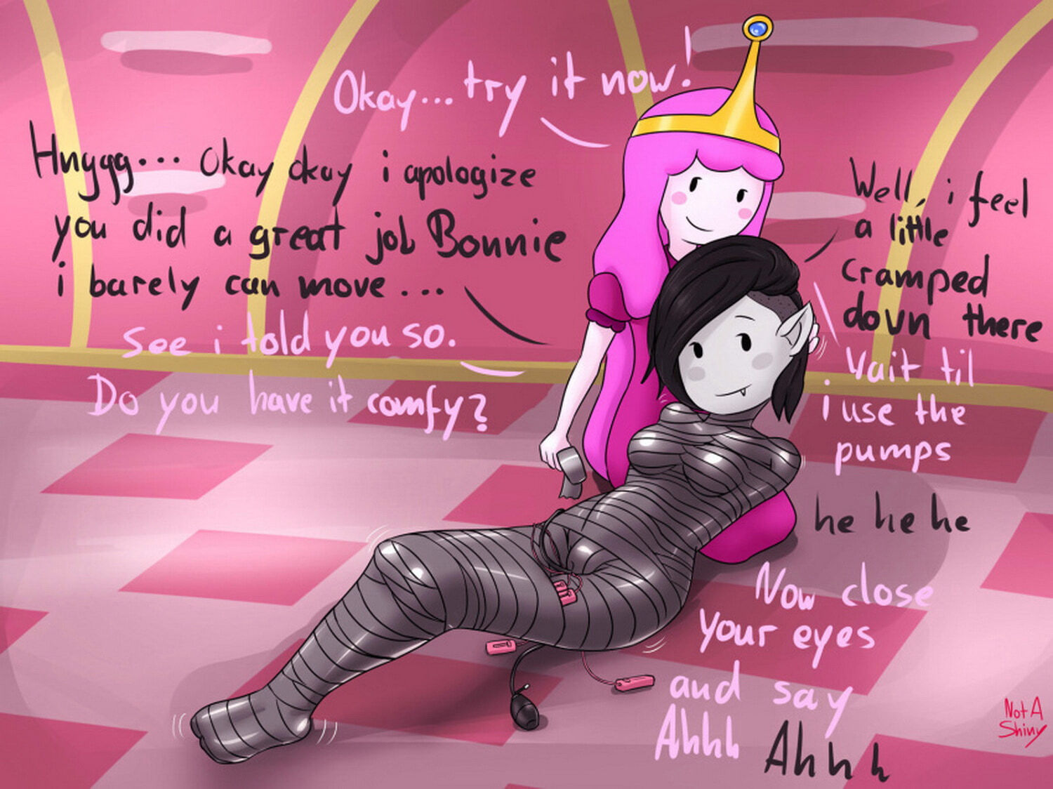 Marceline and Princess Bubblegum Yuri Femdom Bondage Vibrator