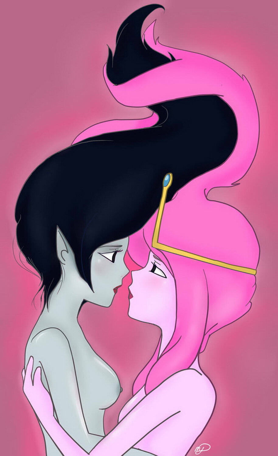 Marceline and Princess Bubblegum Yuri Topless