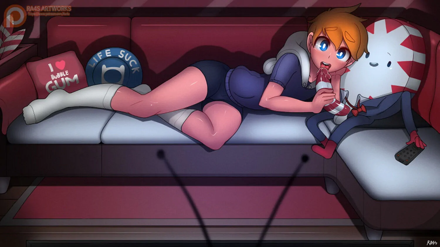 Peppermint Butler and Finn The Human Blonde Femboy Oral Gay