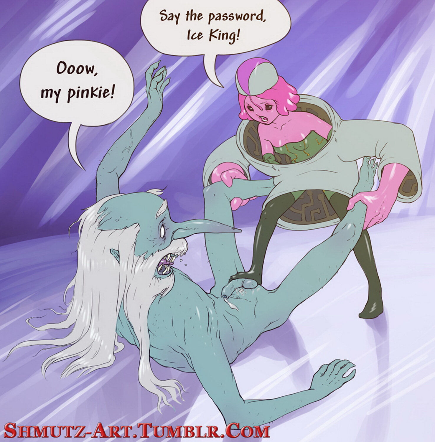 Princess Bubblegum and Ice King Cum