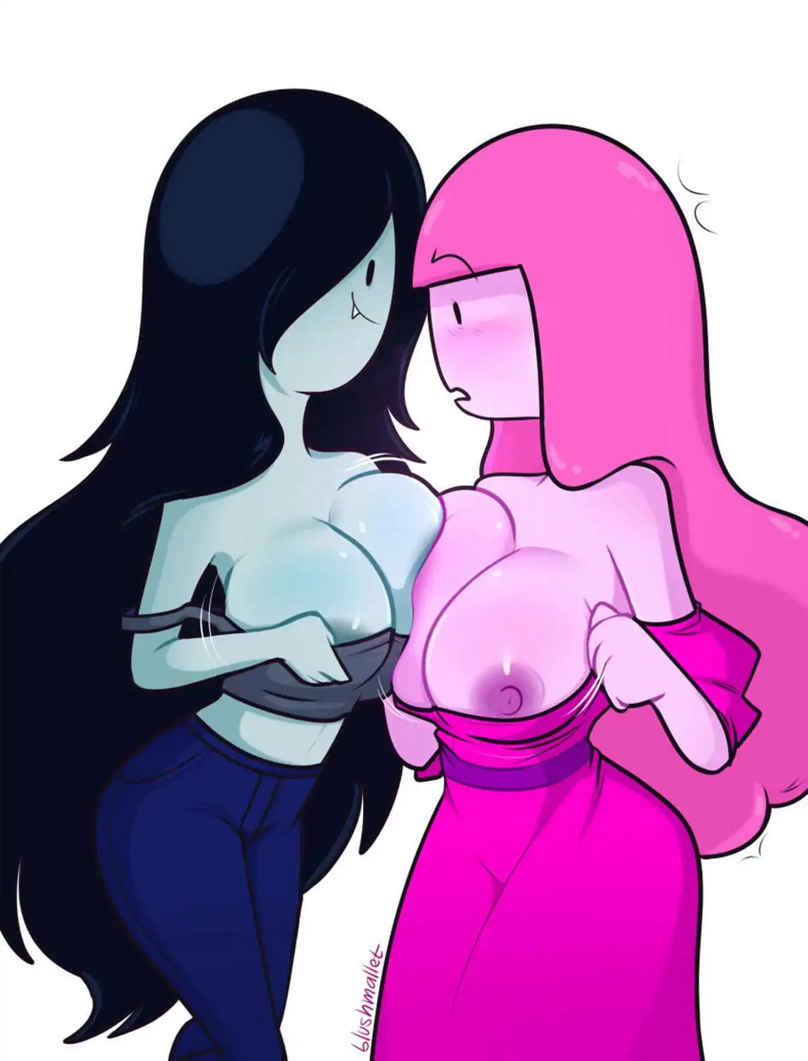 Princess Bubblegum and Marceline Big Breast Yuri Nipples Tits