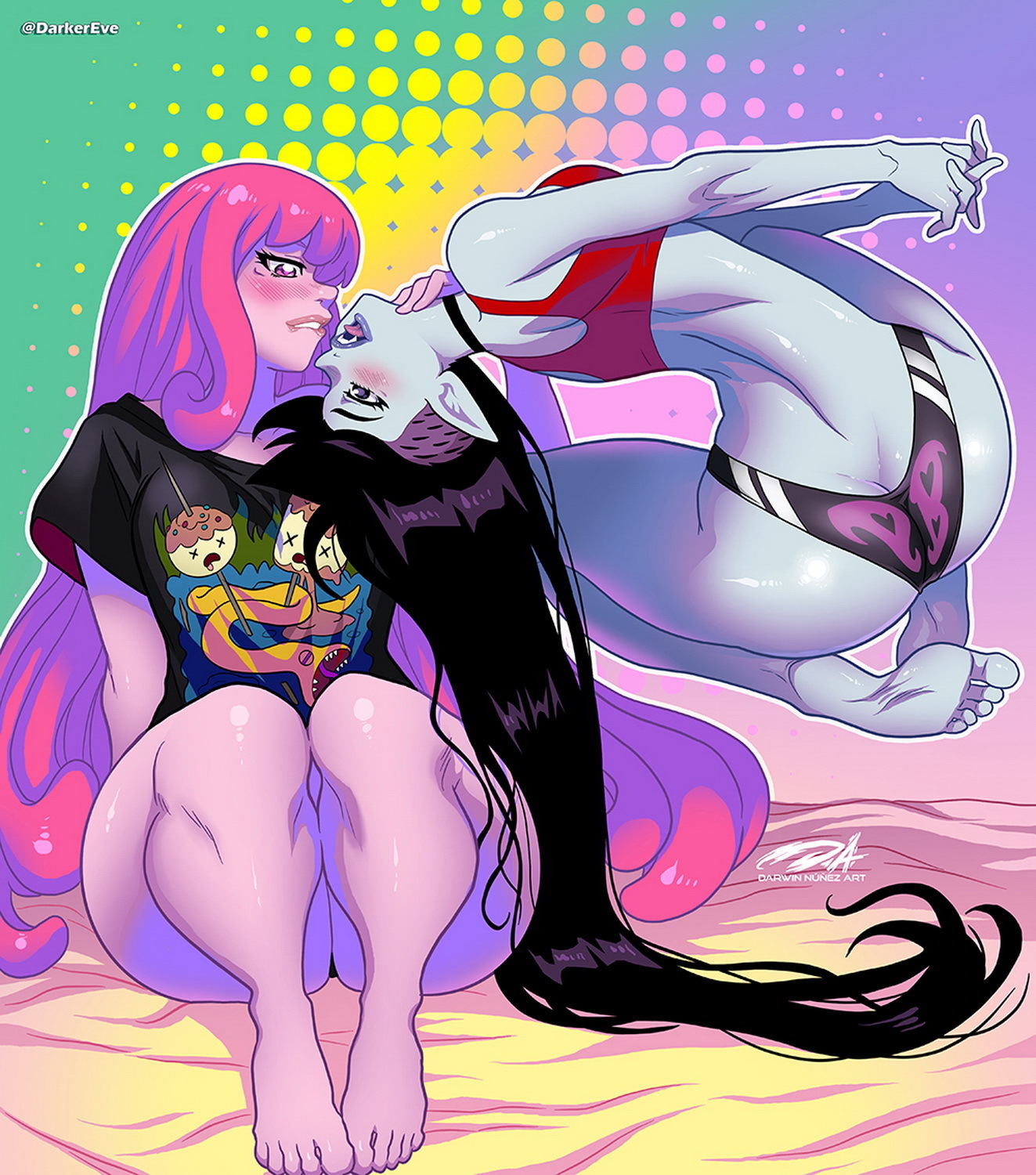 Princess Bubblegum and Marceline Female Only Yuri