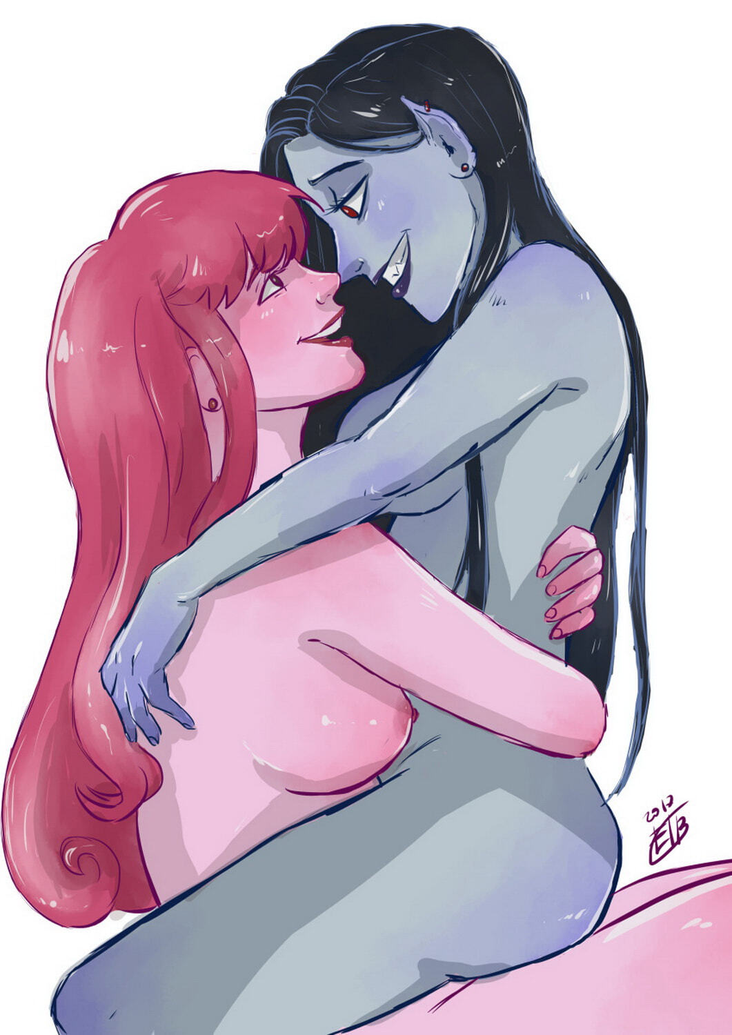 Princess Bubblegum and Marceline Nude Yuri Tits