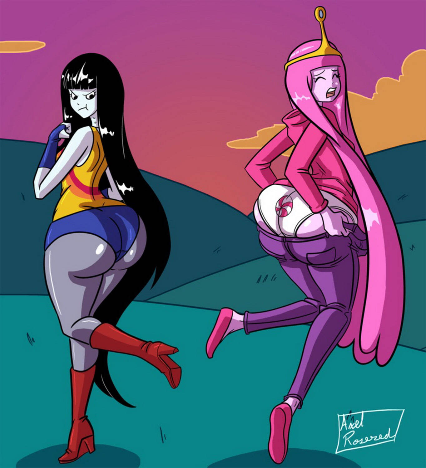 Princess Bubblegum and Marceline Panties Dat Ass