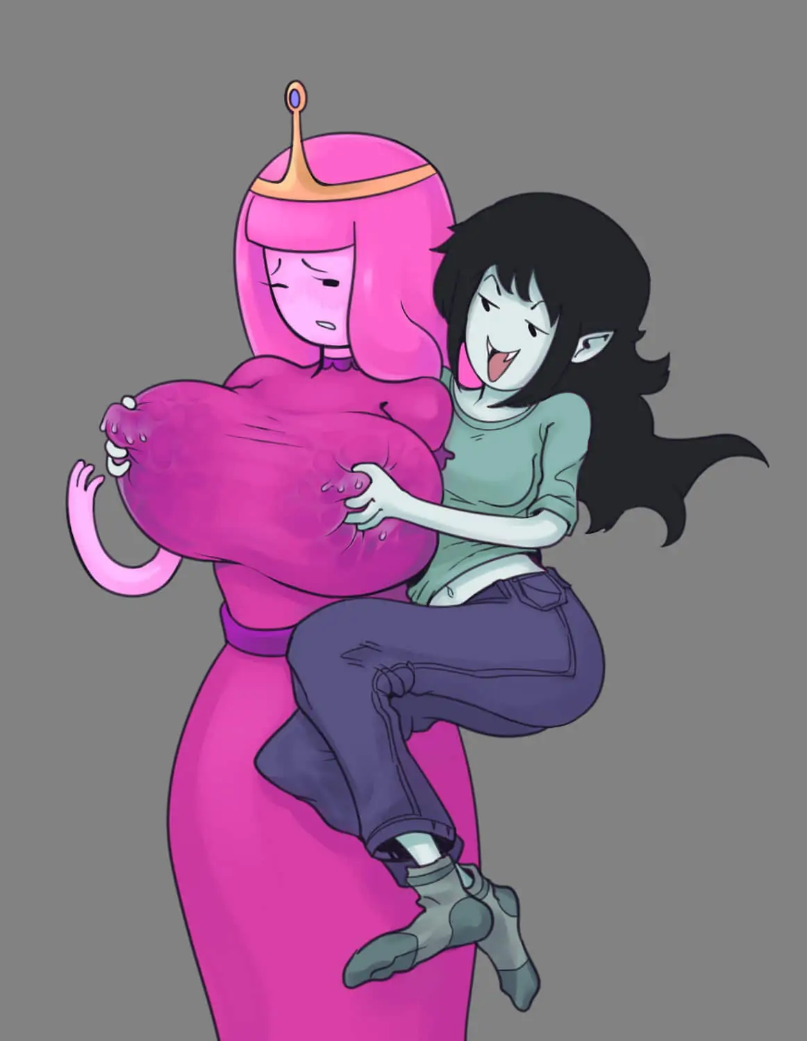Princess Bubblegum and Marceline Tits Big Breast Transformation