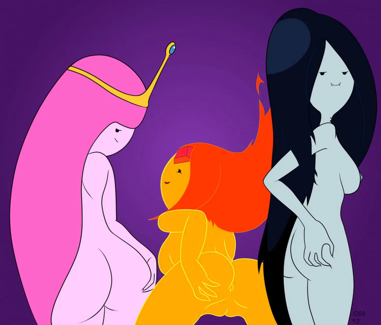 Princess Bubblegum and Marceline Tits Nipples Nude