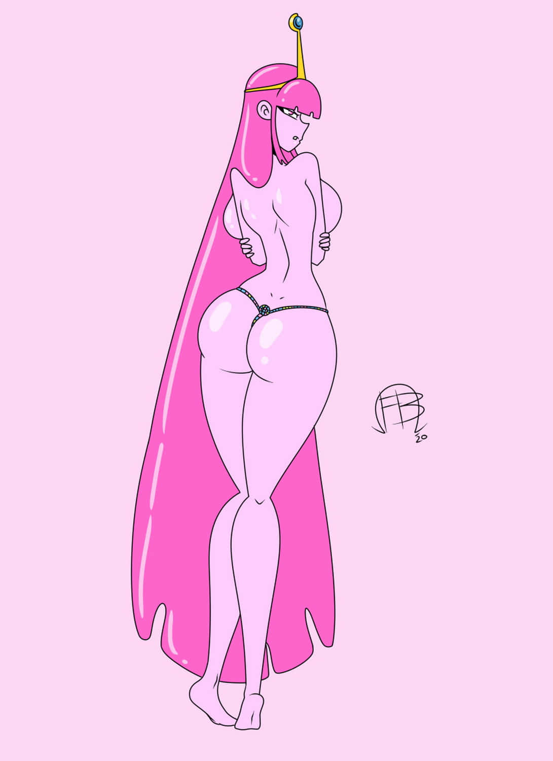 Princess Bubblegum Dat Ass Topless Female Only Solo Female Nude Solo