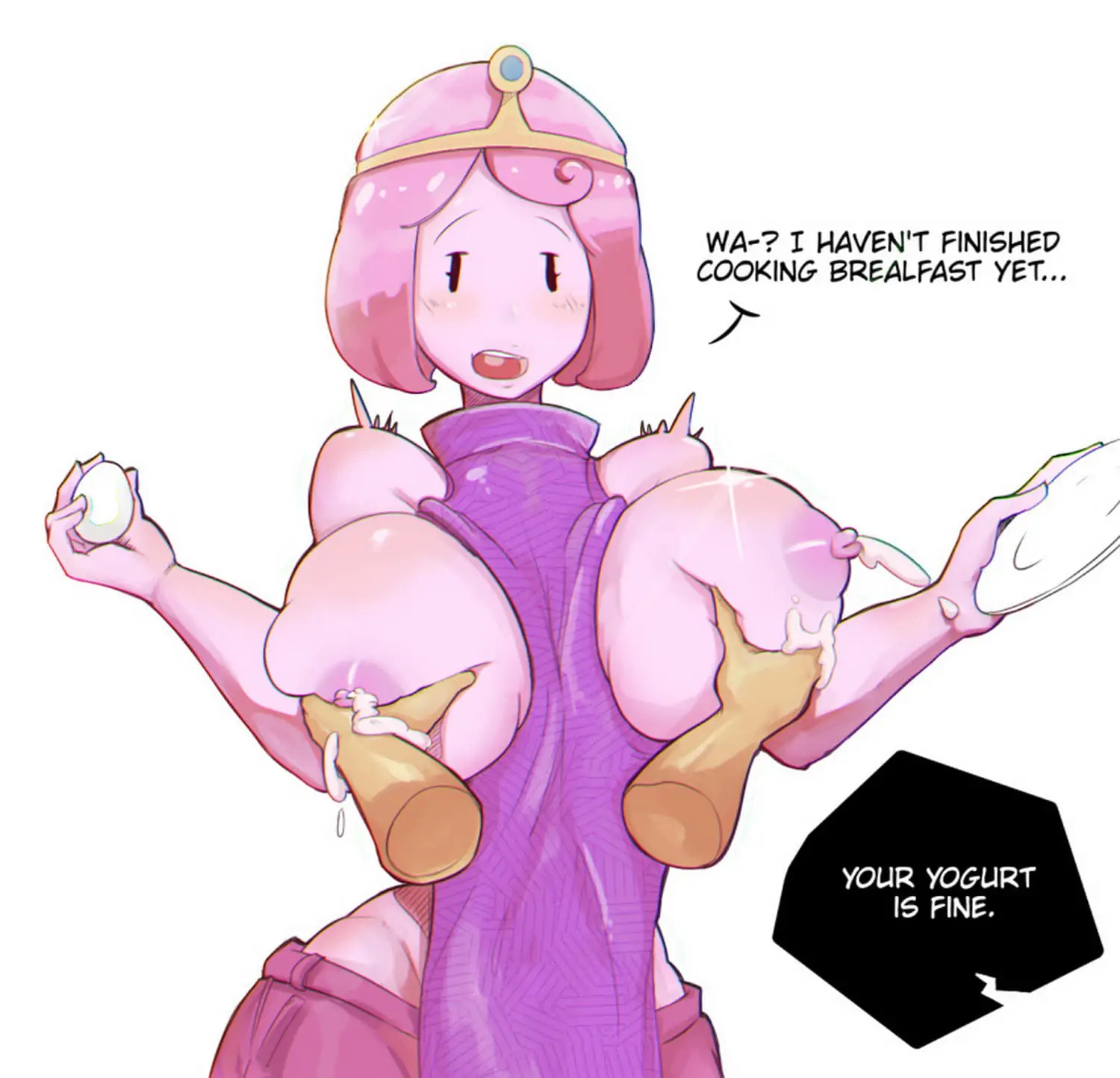 Princess Bubblegum Lactation Hand On Breast Solo Female Squirting