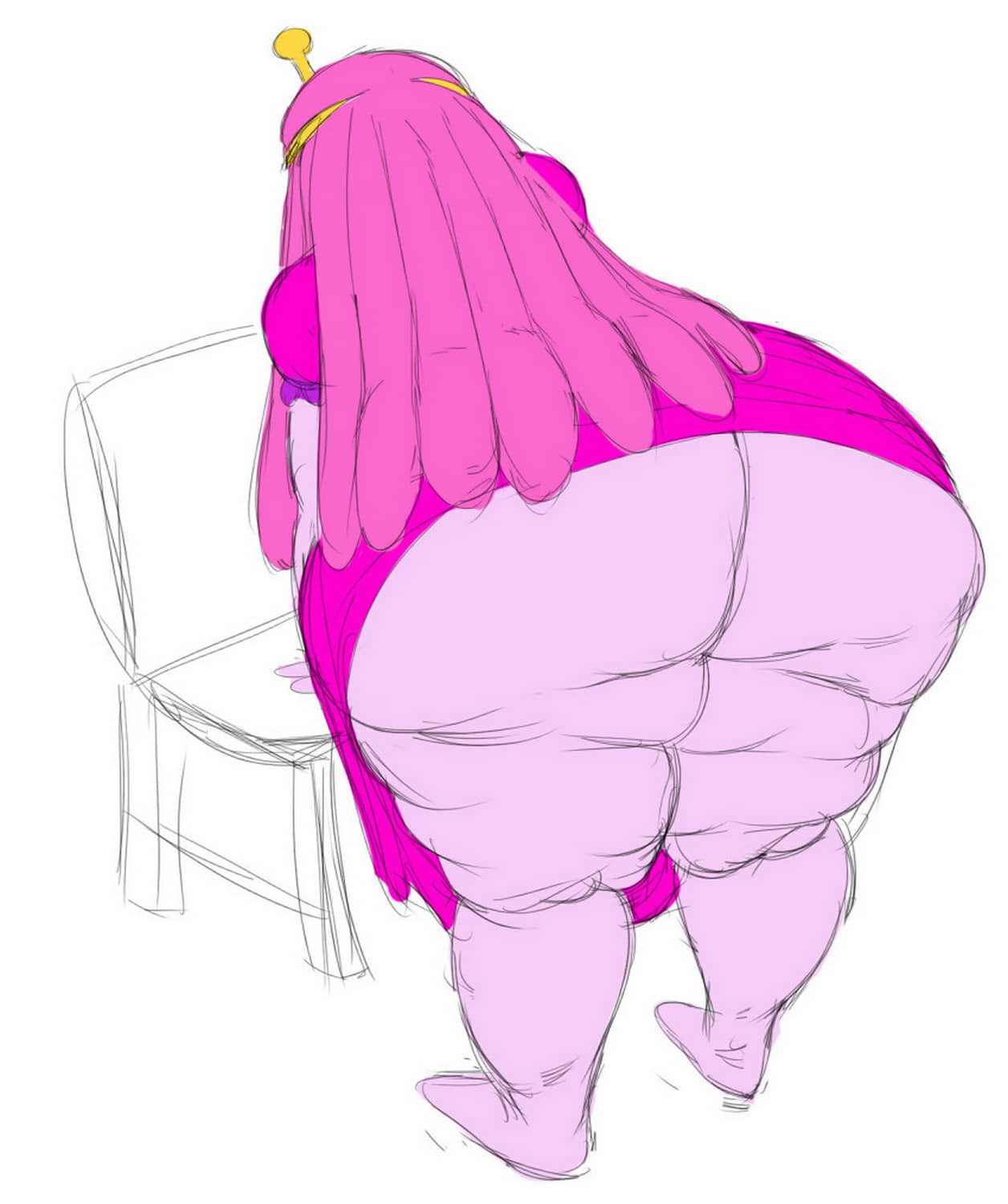 Princess Bubblegum Large Butt Fat Thicc Chubby Fat Ass Female Only