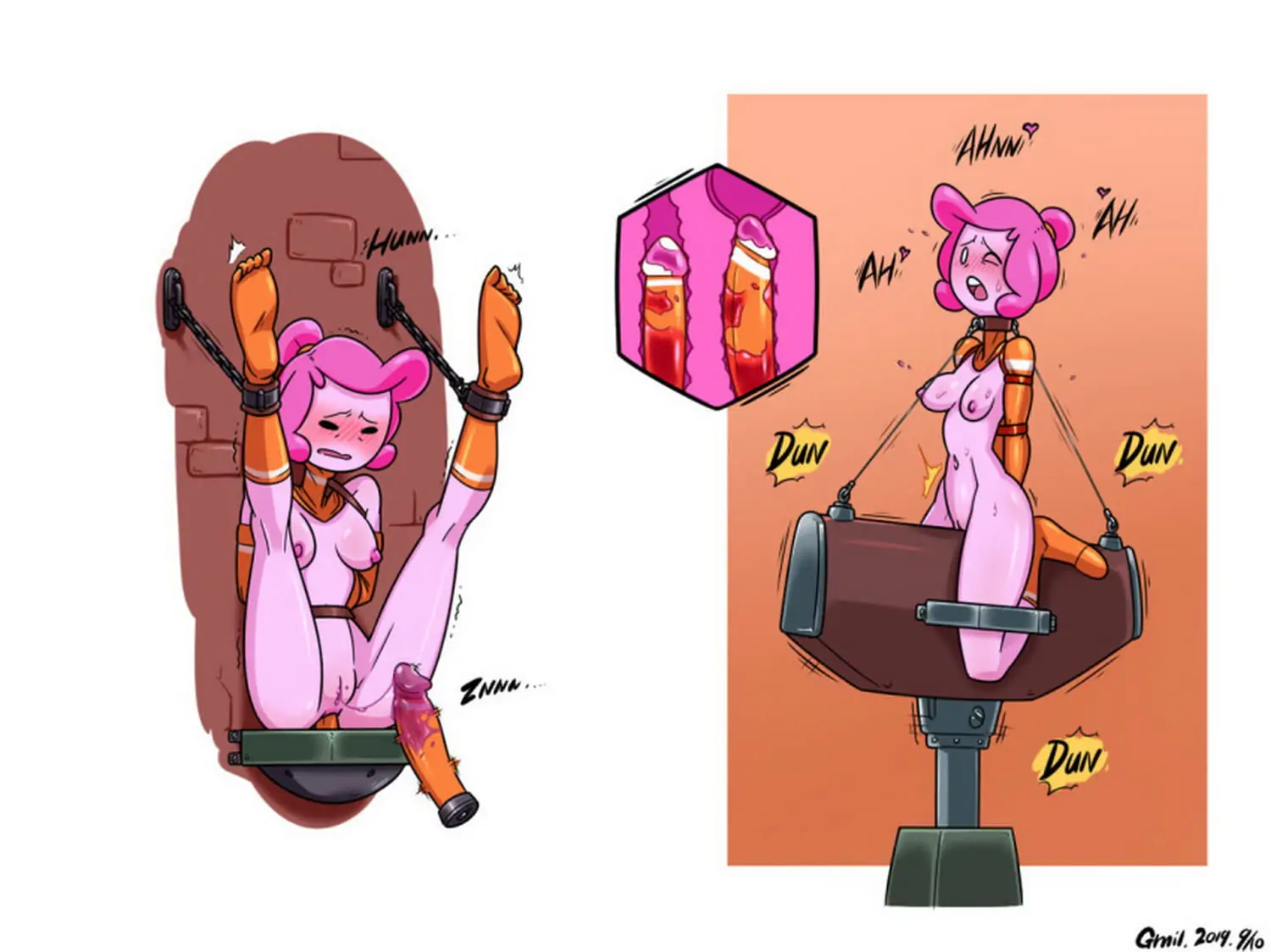 Princess Bubblegum Nipples Tits Legs Up Bondage Forced