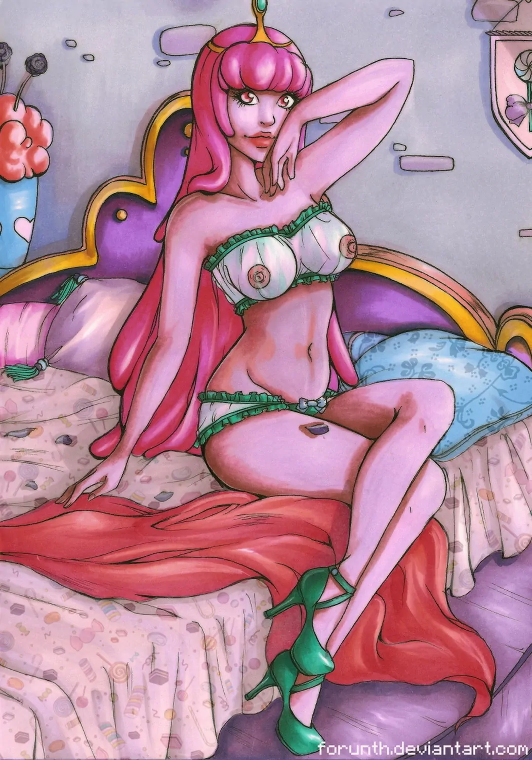 Princess Bubblegum Panties Tits Solo Underwear
