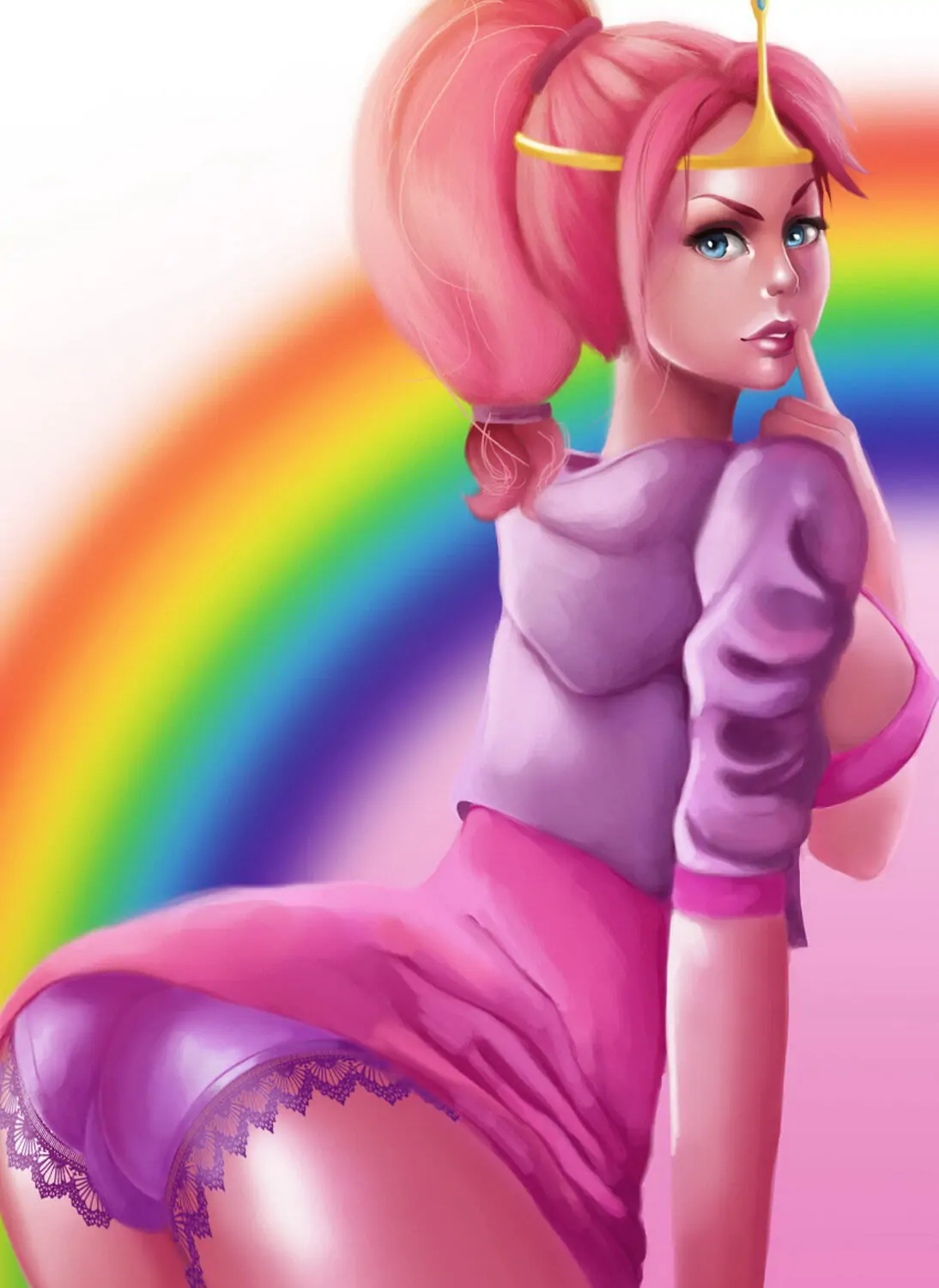 Princess Bubblegum Solo Panties Upskirt Female Only