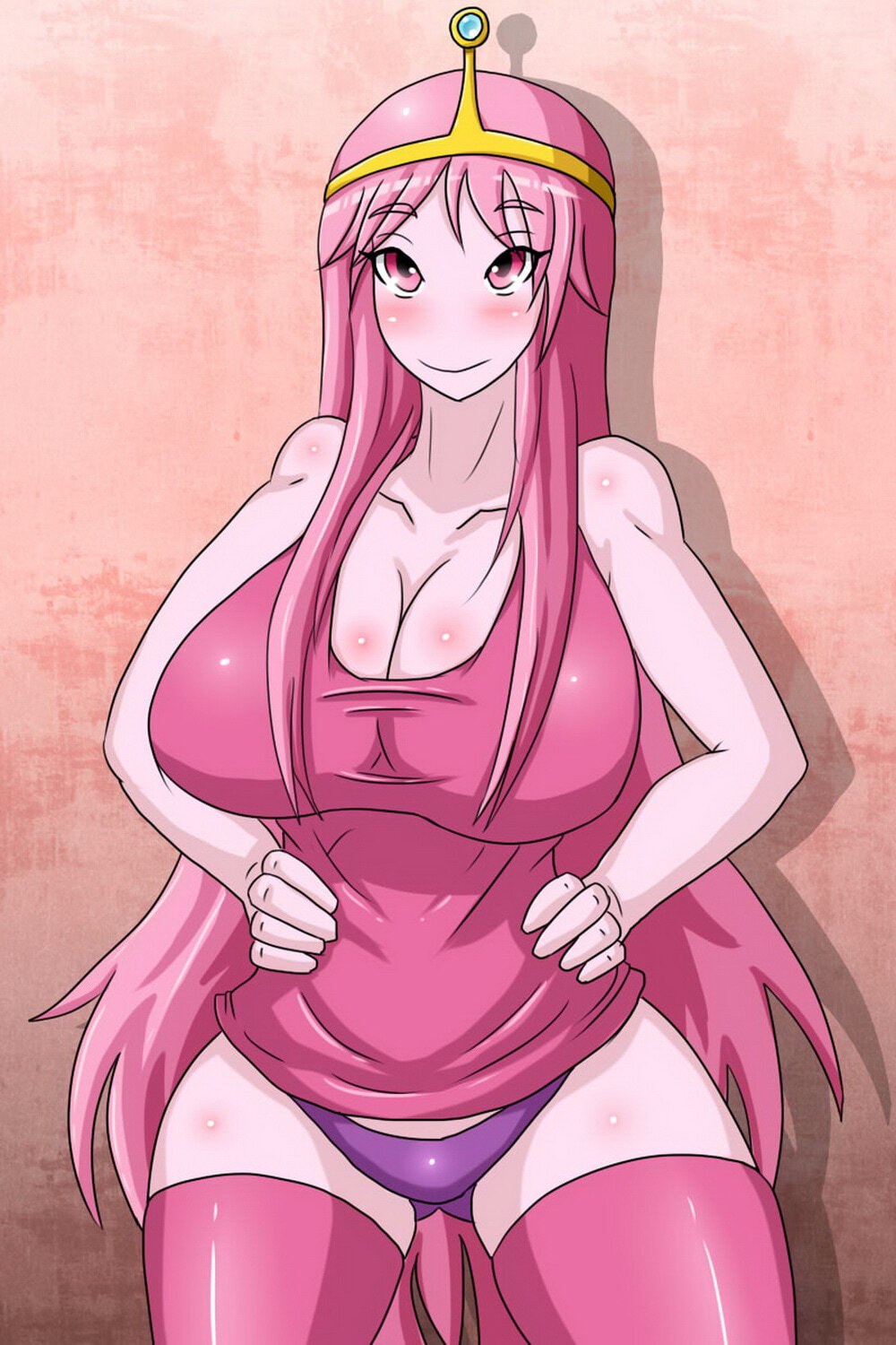 Princess Bubblegum Stockings Solo Busty Tits Big Breast Panties