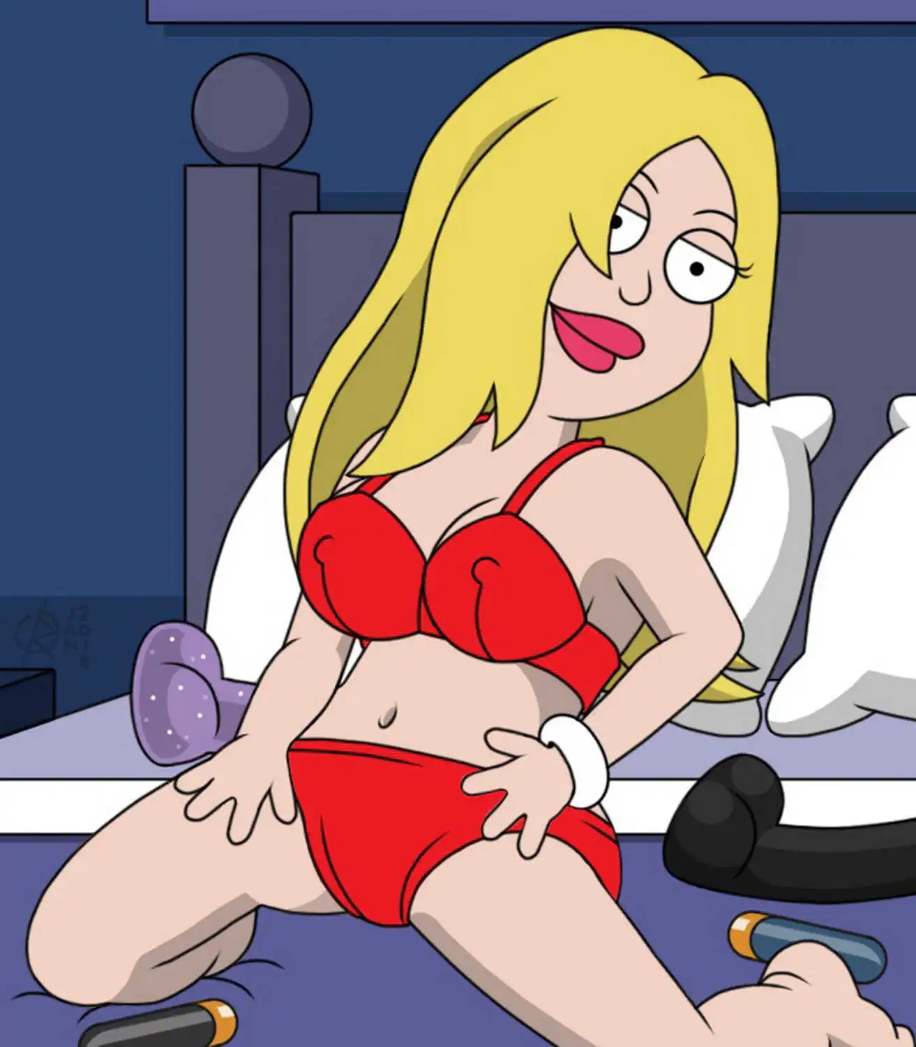 Francine Smith Female Only Dildo Vibrator Underwear Blonde Solo Milf