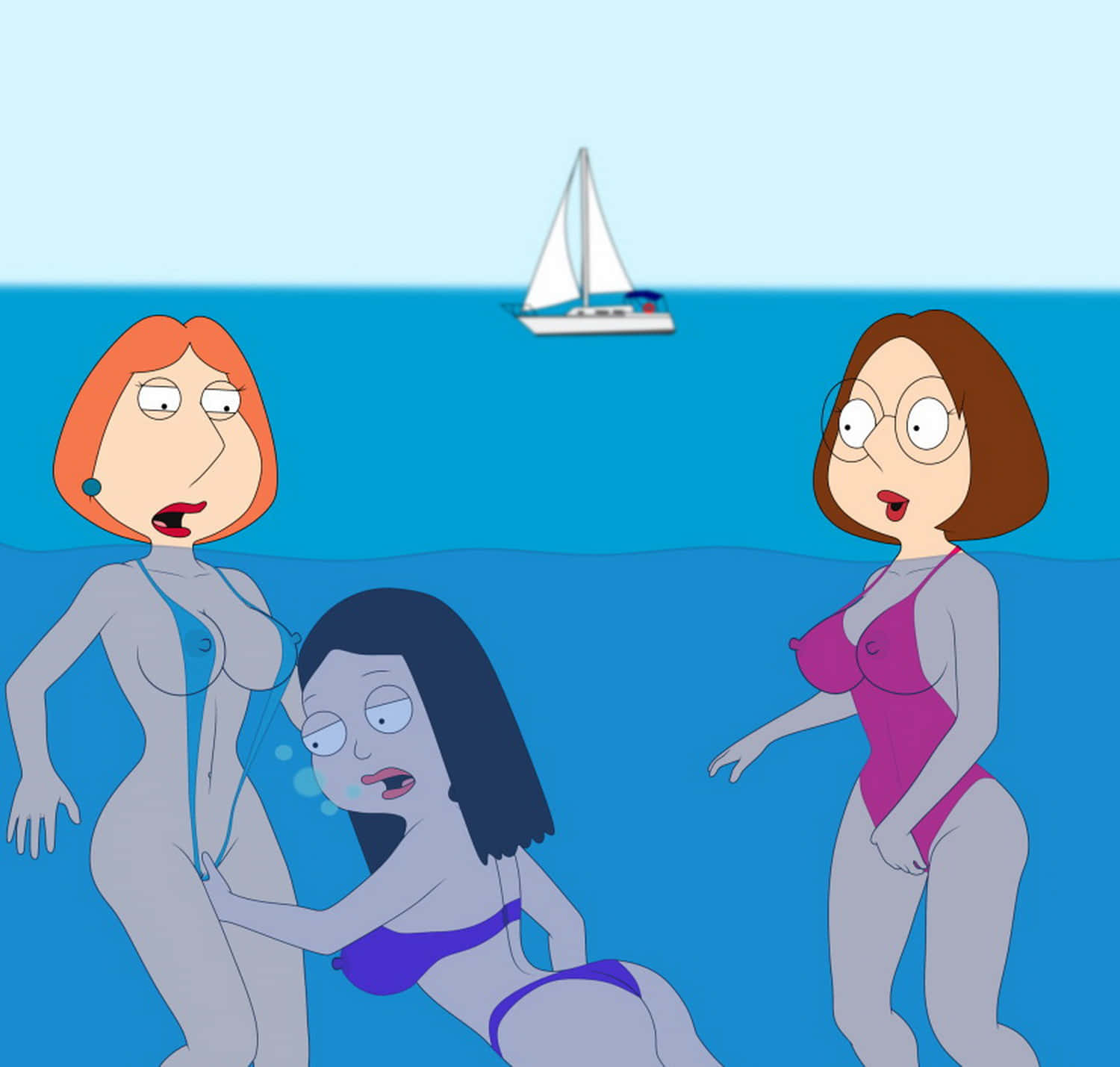 1500px x 1429px - Meg Griffin and Lois Griffin Swimsuit Masturbation Yuri Fingering < Your  Cartoon Porn