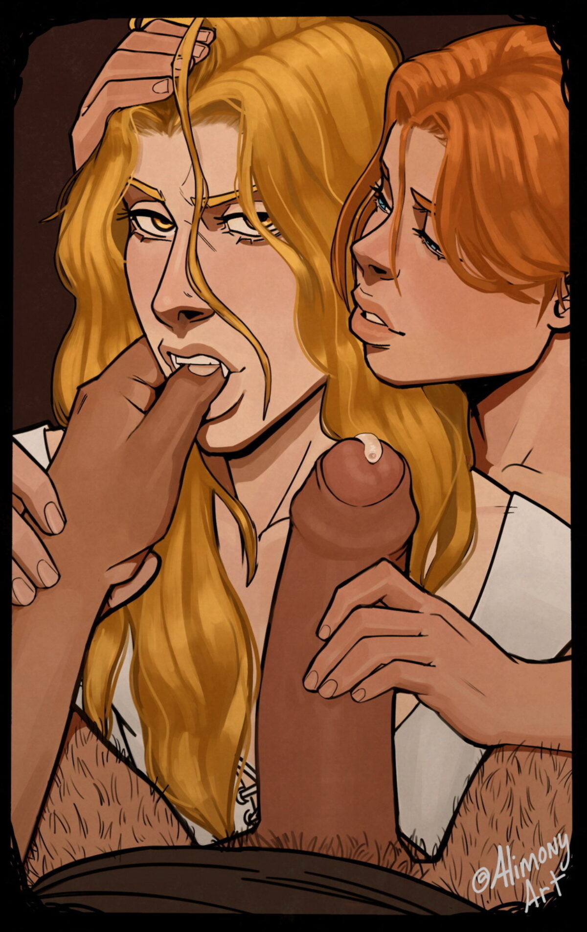 Alucard and Trevor Belmont Penis Mmf Threesome Blowjob < Your Cartoon Porn