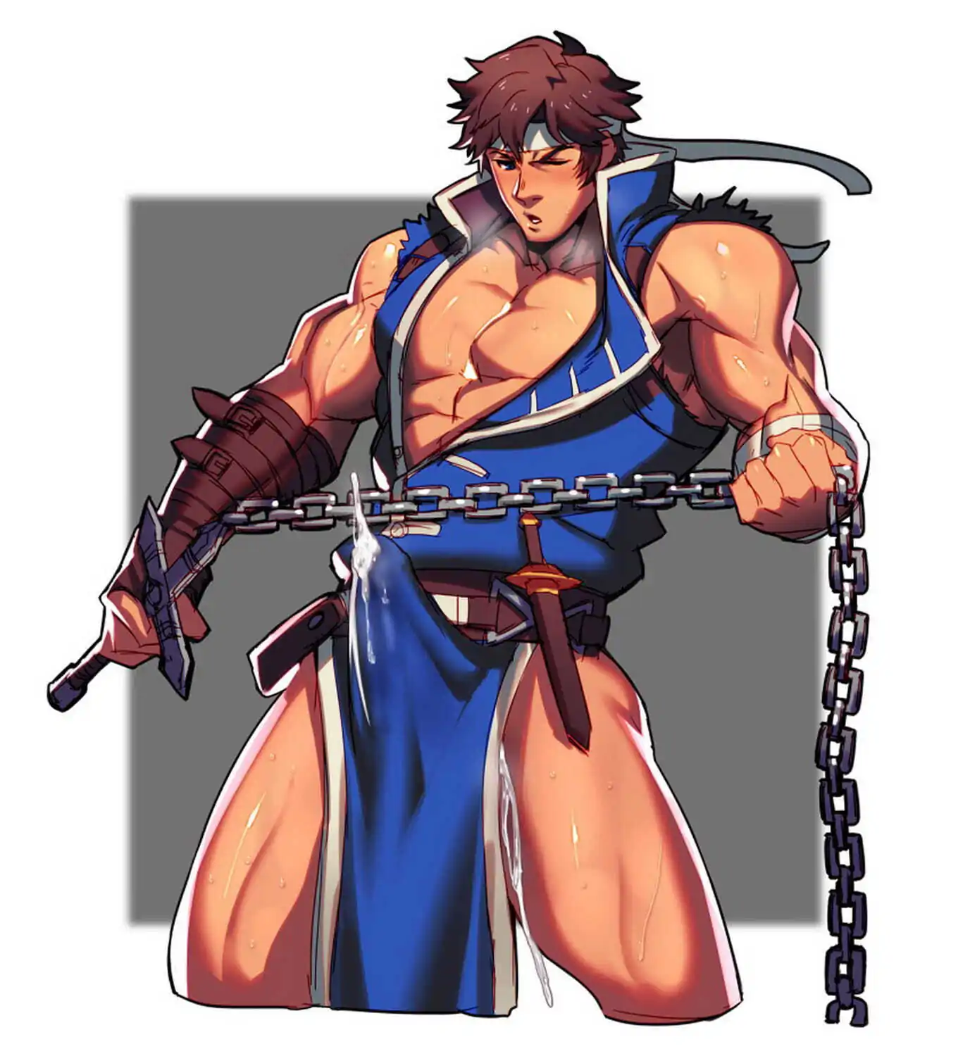 Richter Belmont Cum Solo Facial Hair Muscle Whip